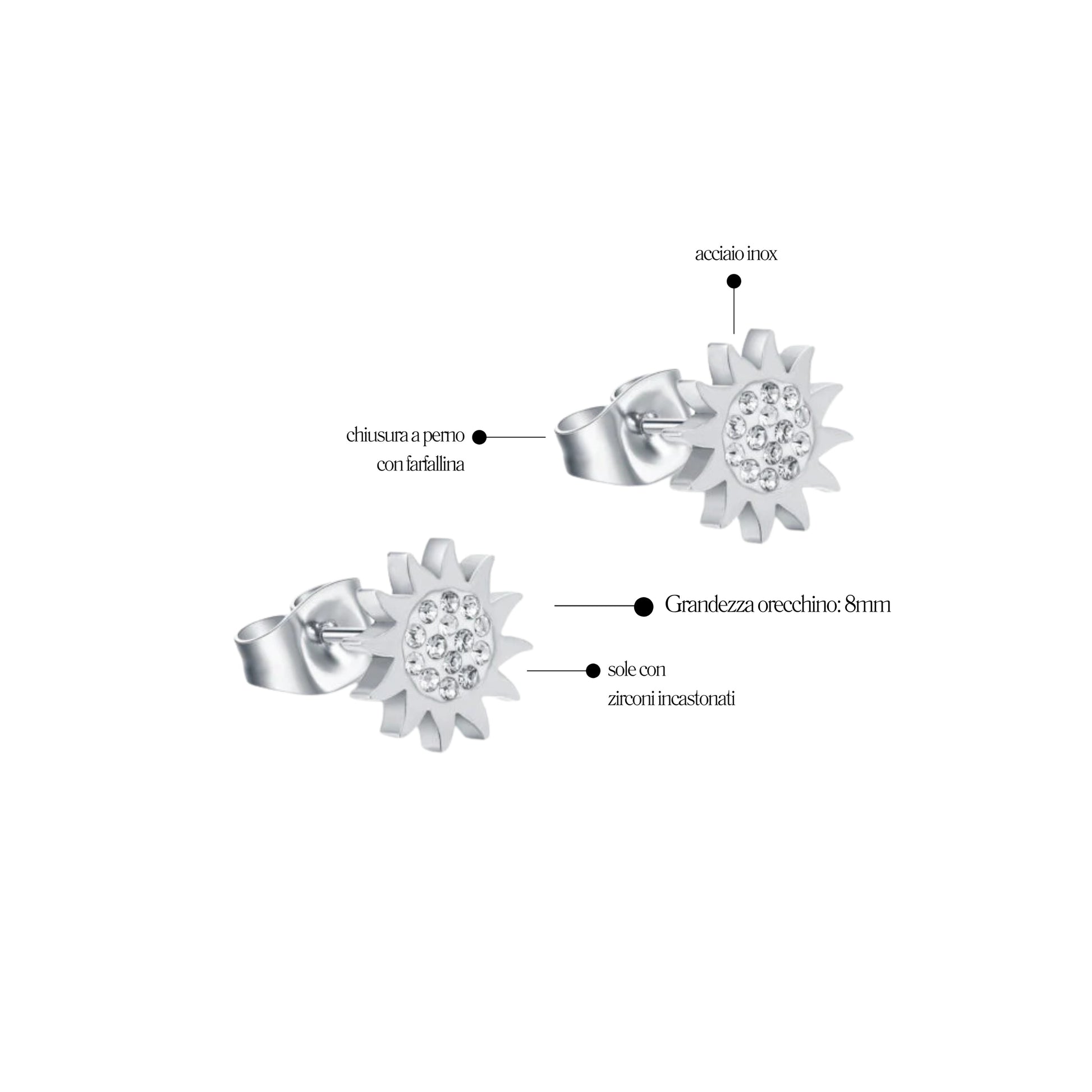 Orecchini Sole Shine - Brand Gioielli