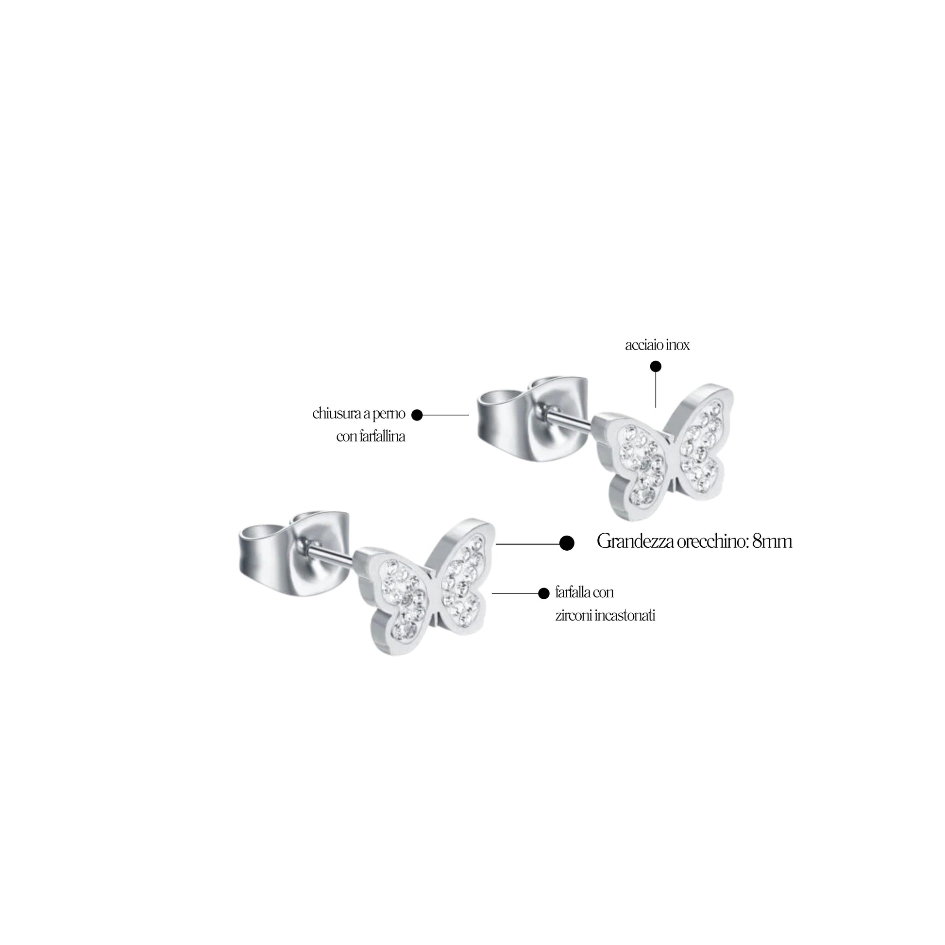Orecchini Farfalla Shine - Brand Gioielli