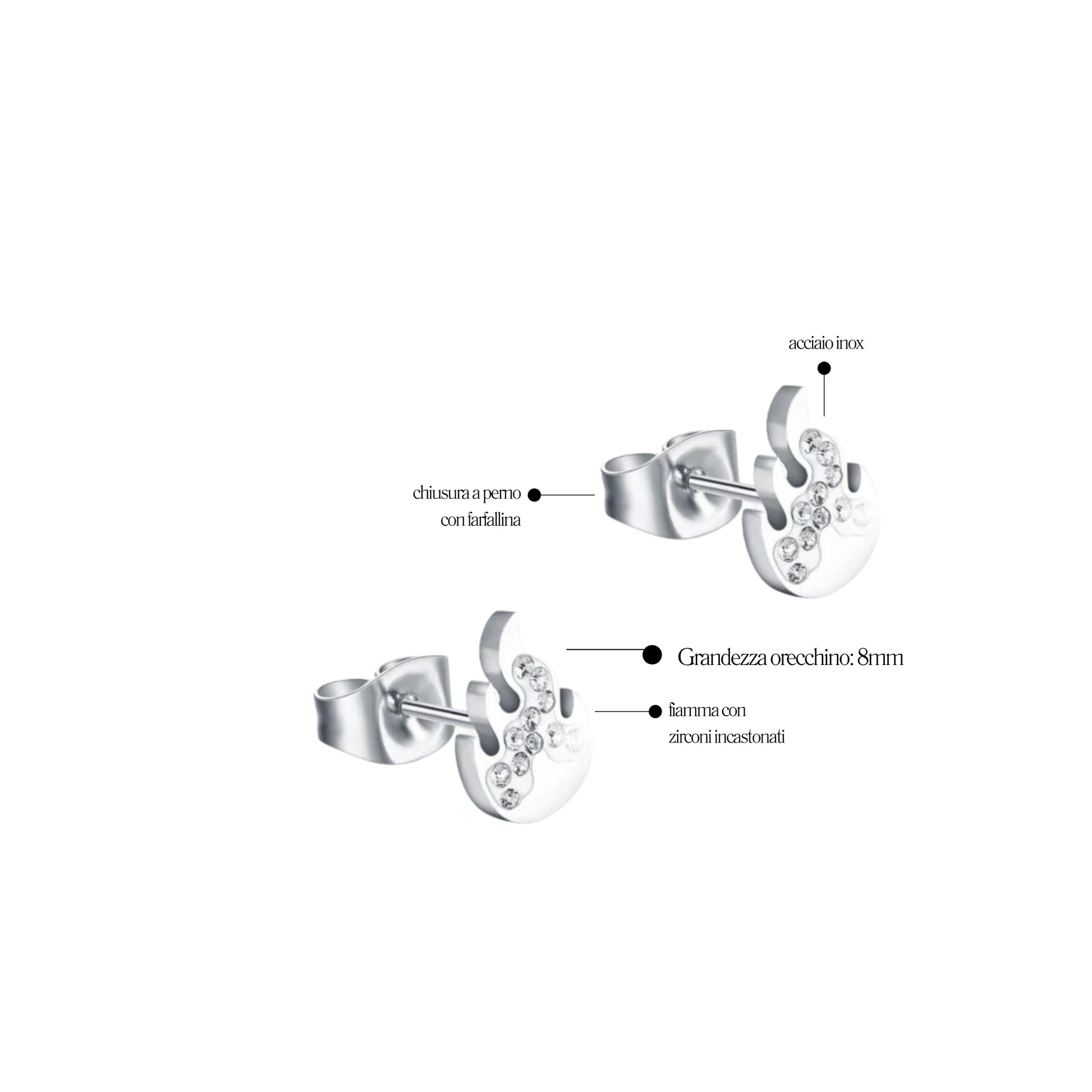 Orecchini Fiamma Shine - Brand Gioielli