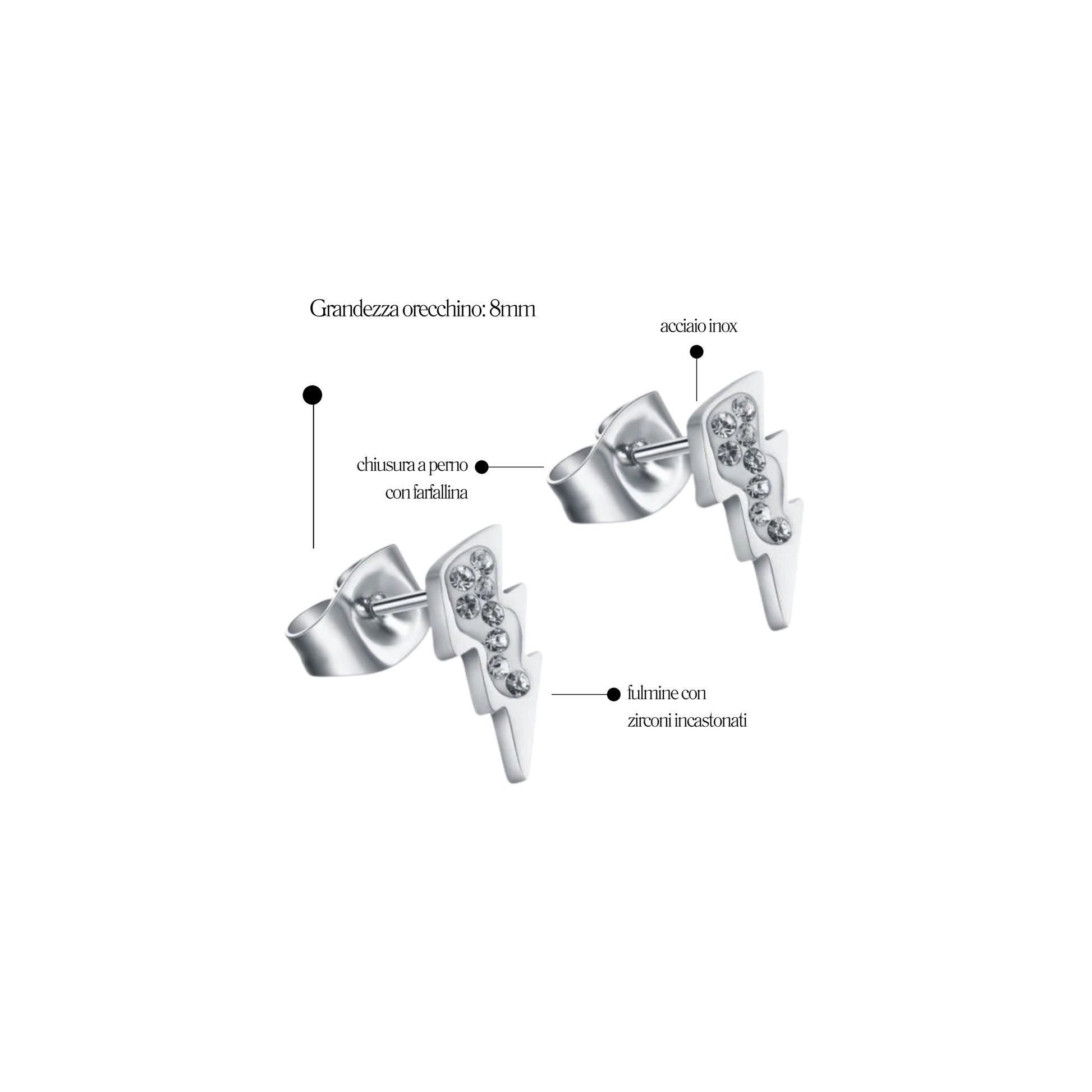 Orecchini Fulmine Shine - Brand Gioielli
