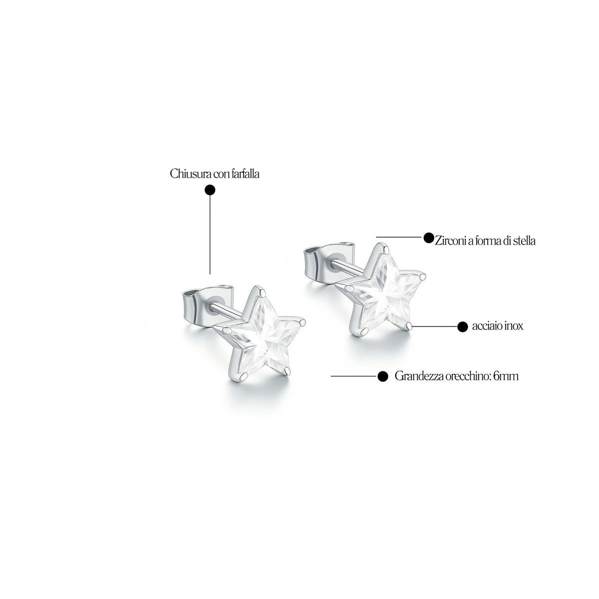 Orecchini Puntoluce a Stella - Les Folies