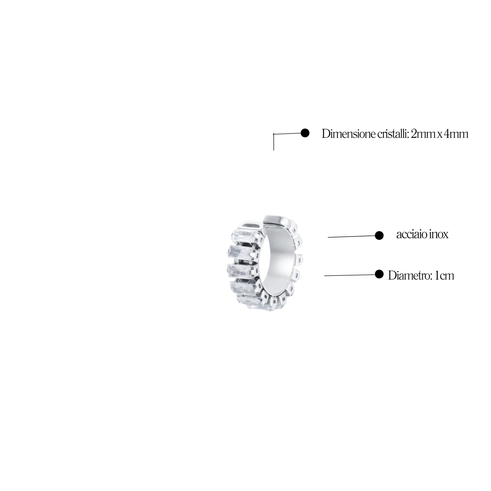 Ear Cuff Tennis Baguette Privè - Brand Gioielli