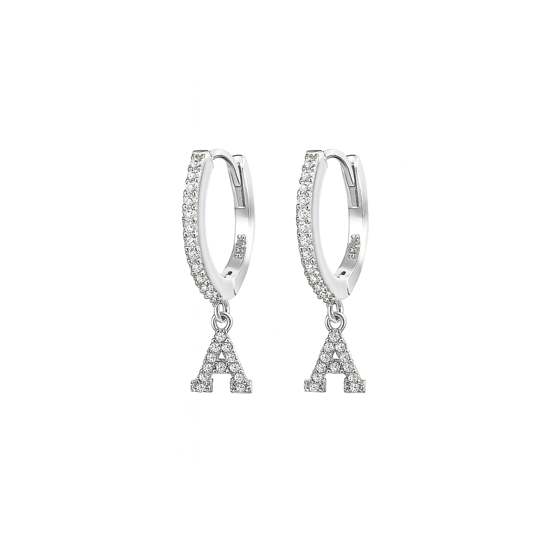 Orecchini a Cerchio con Lettera in Argento 925 - Les Folies