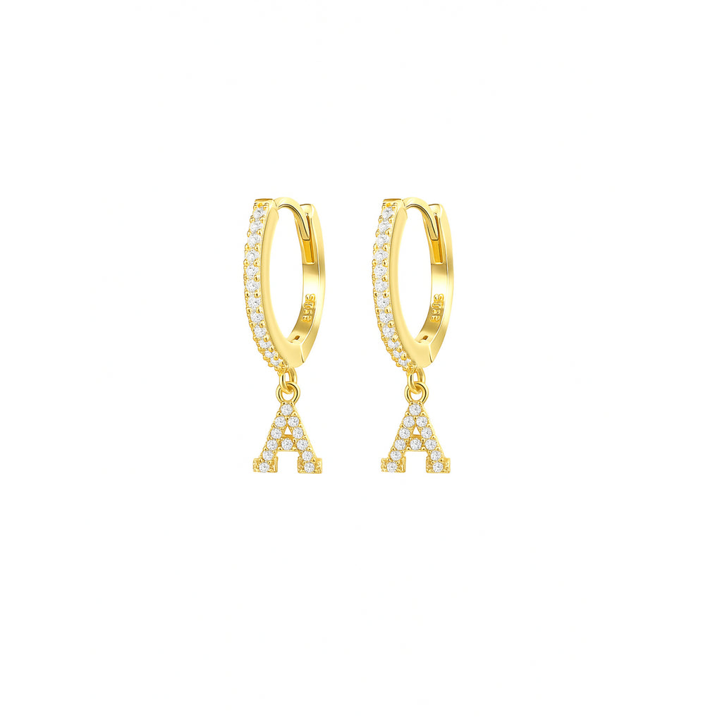 Orecchini a Cerchio con Lettera in Argento 925 - Les Folies