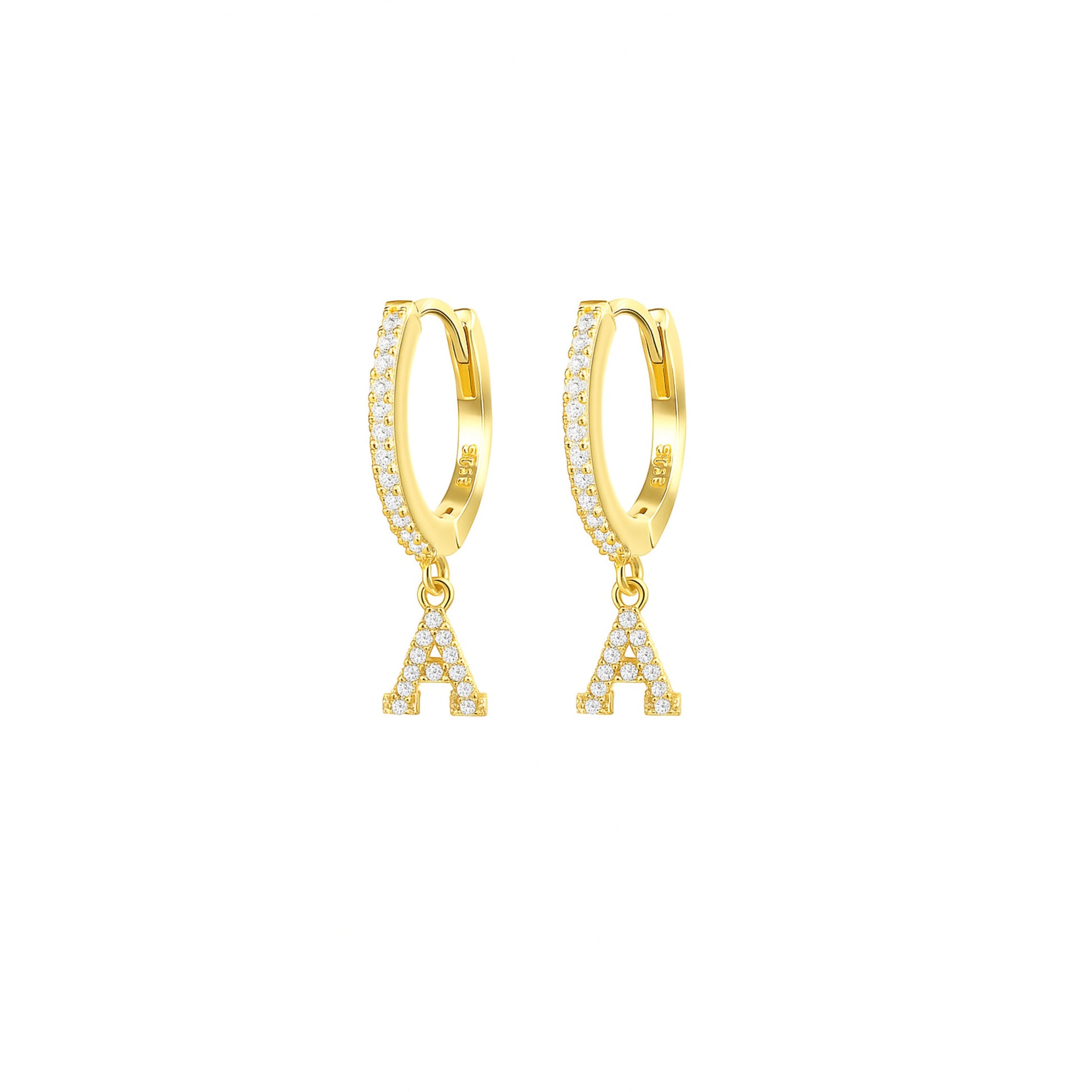 Orecchini a Cerchio con Lettera in Argento 925 - Les Folies