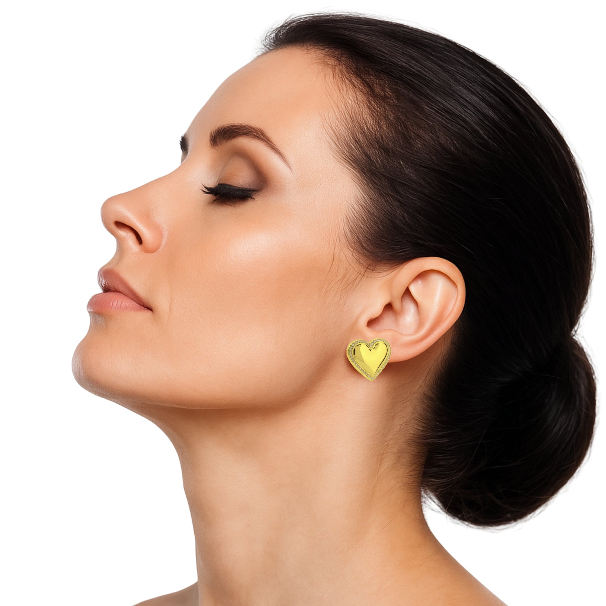 Orecchini Cuore piatto in Acciaio Inox - Les Folies