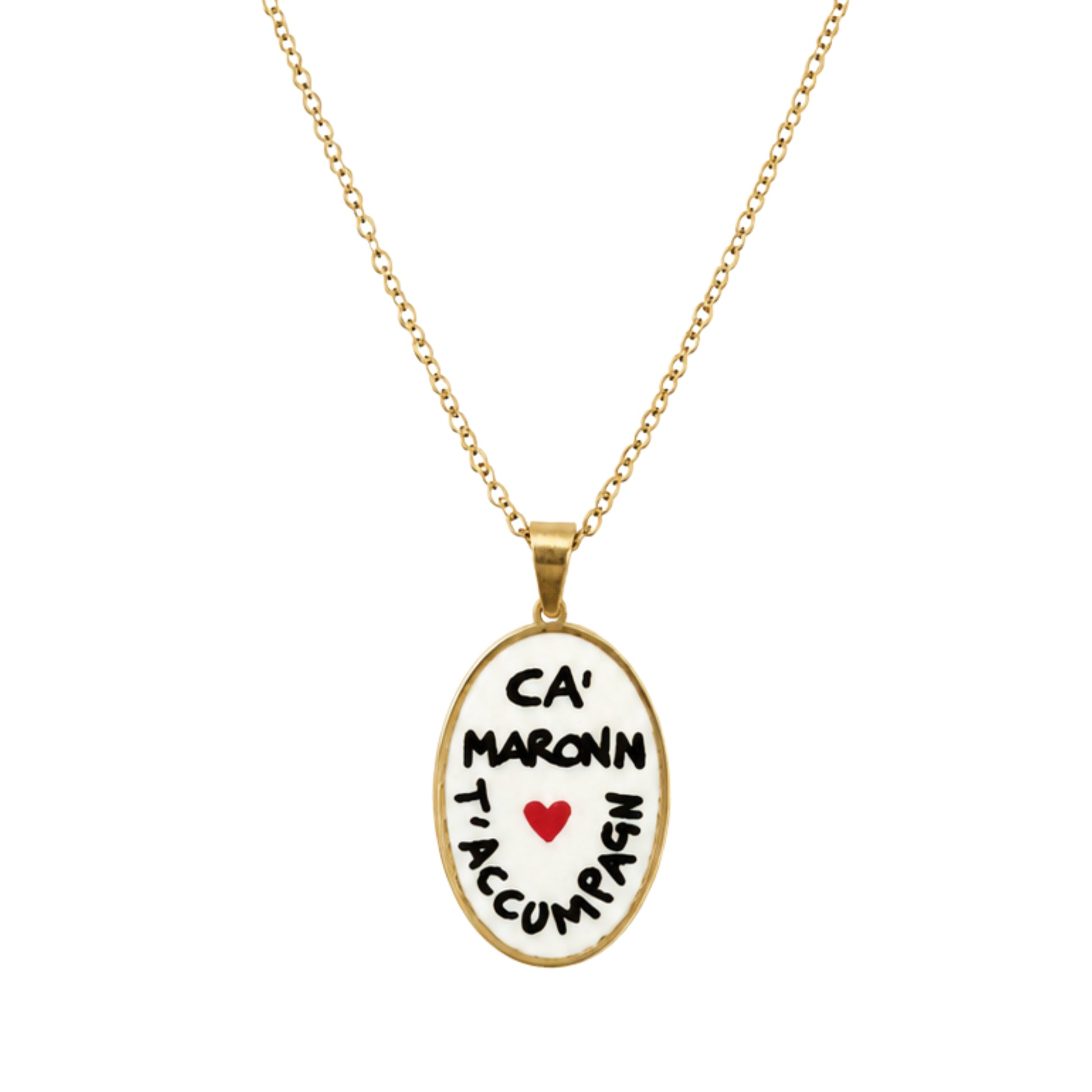 Collana in acciaio inox "Ca' Maronn T'accumpagn"