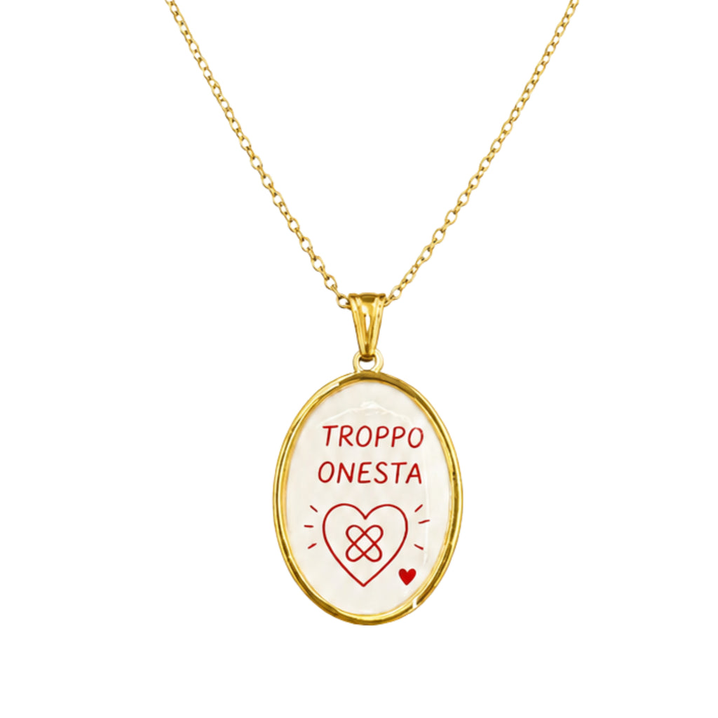 Collana in acciaio inox "Troppo onesta"