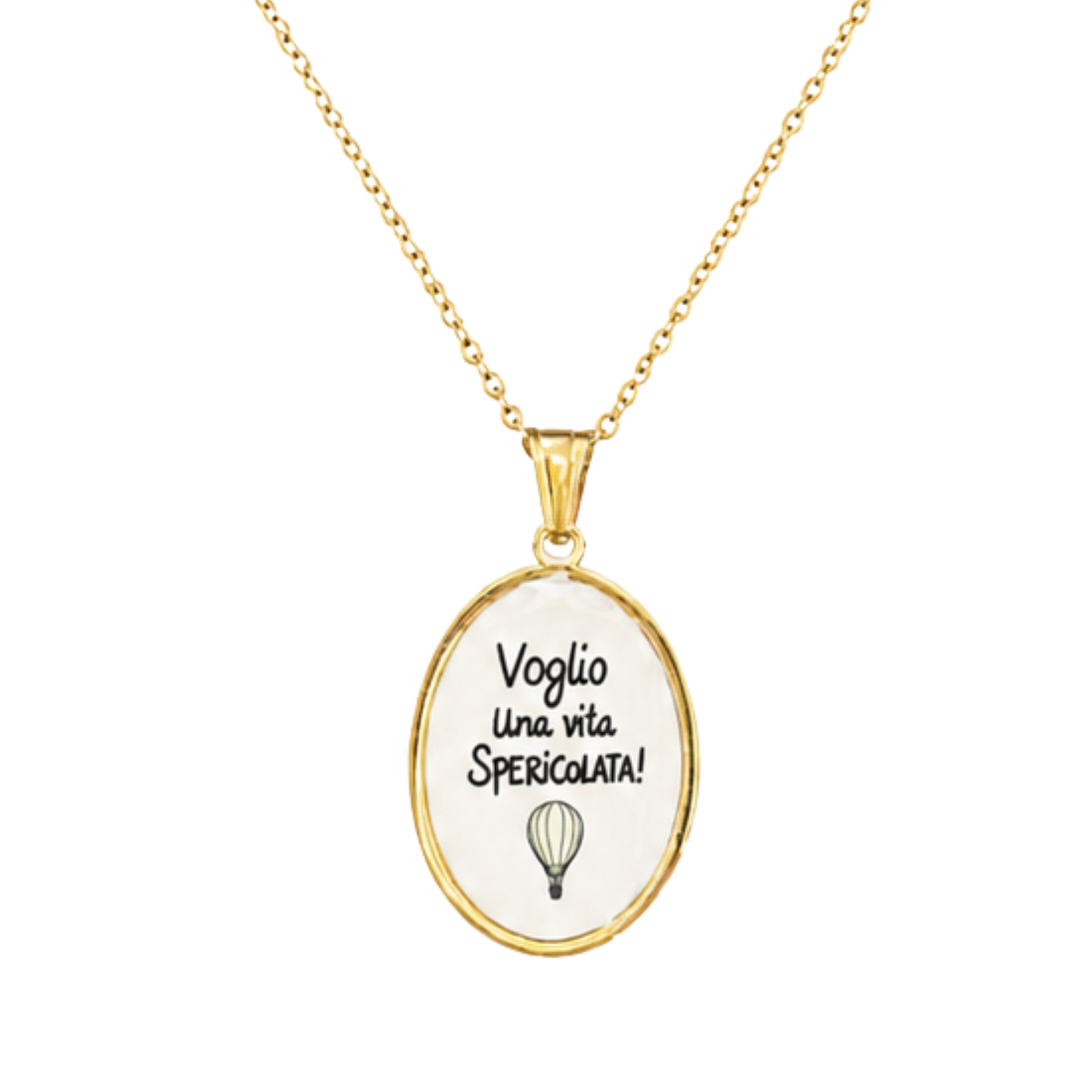Collana in acciaio inox "Voglio una vita spericolata"