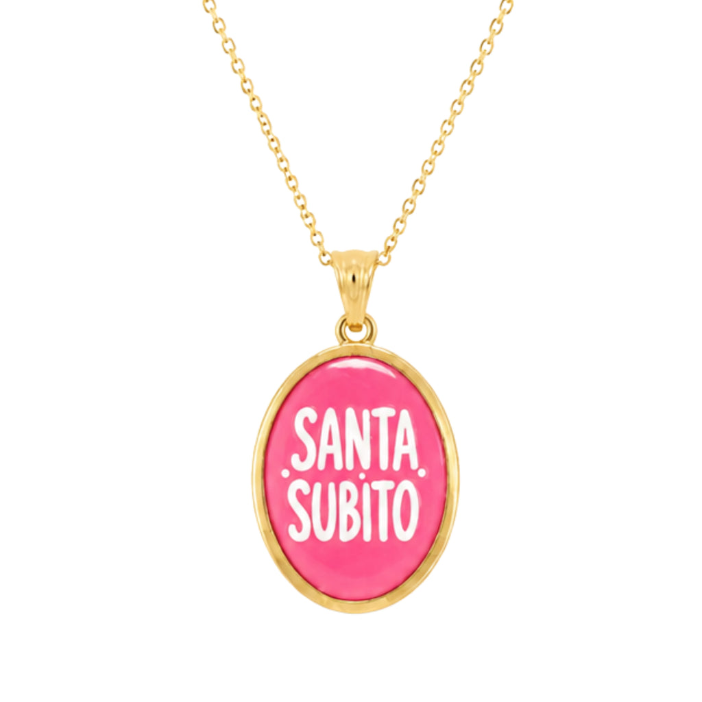 Collana in acciaio inox "Santa subito"