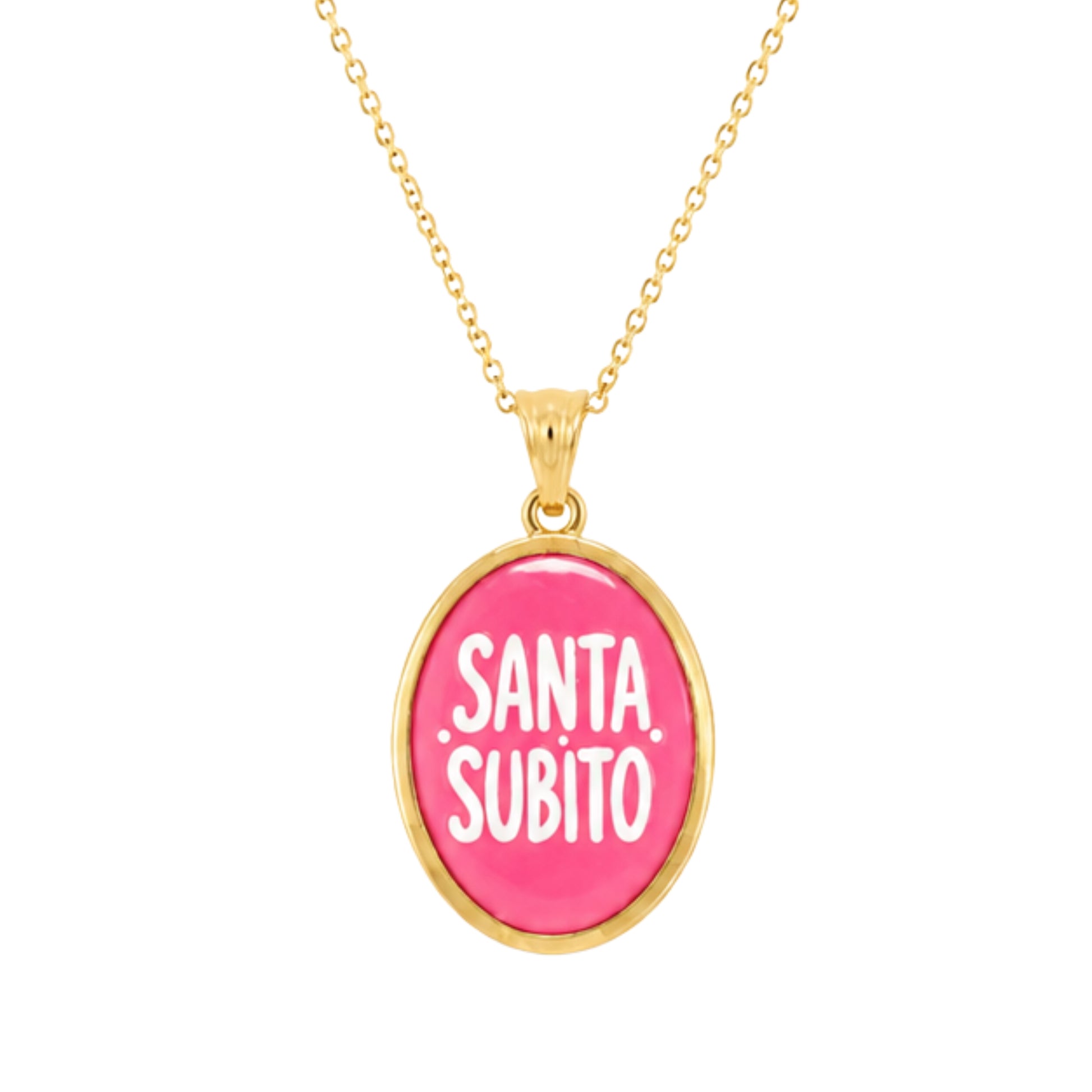 Collana in acciaio inox "Santa subito"