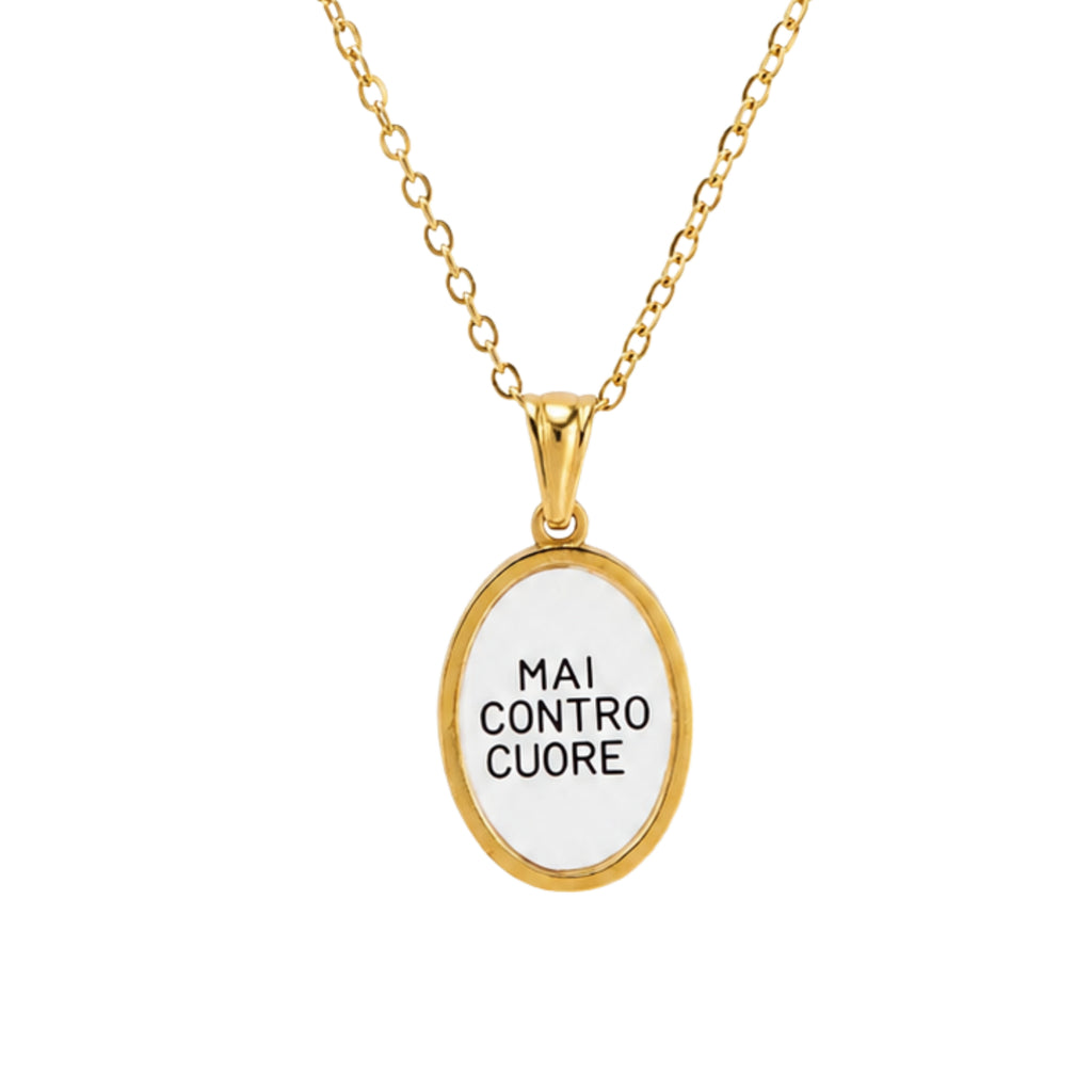 Collana in acciaio inox "Mai contro cuore"