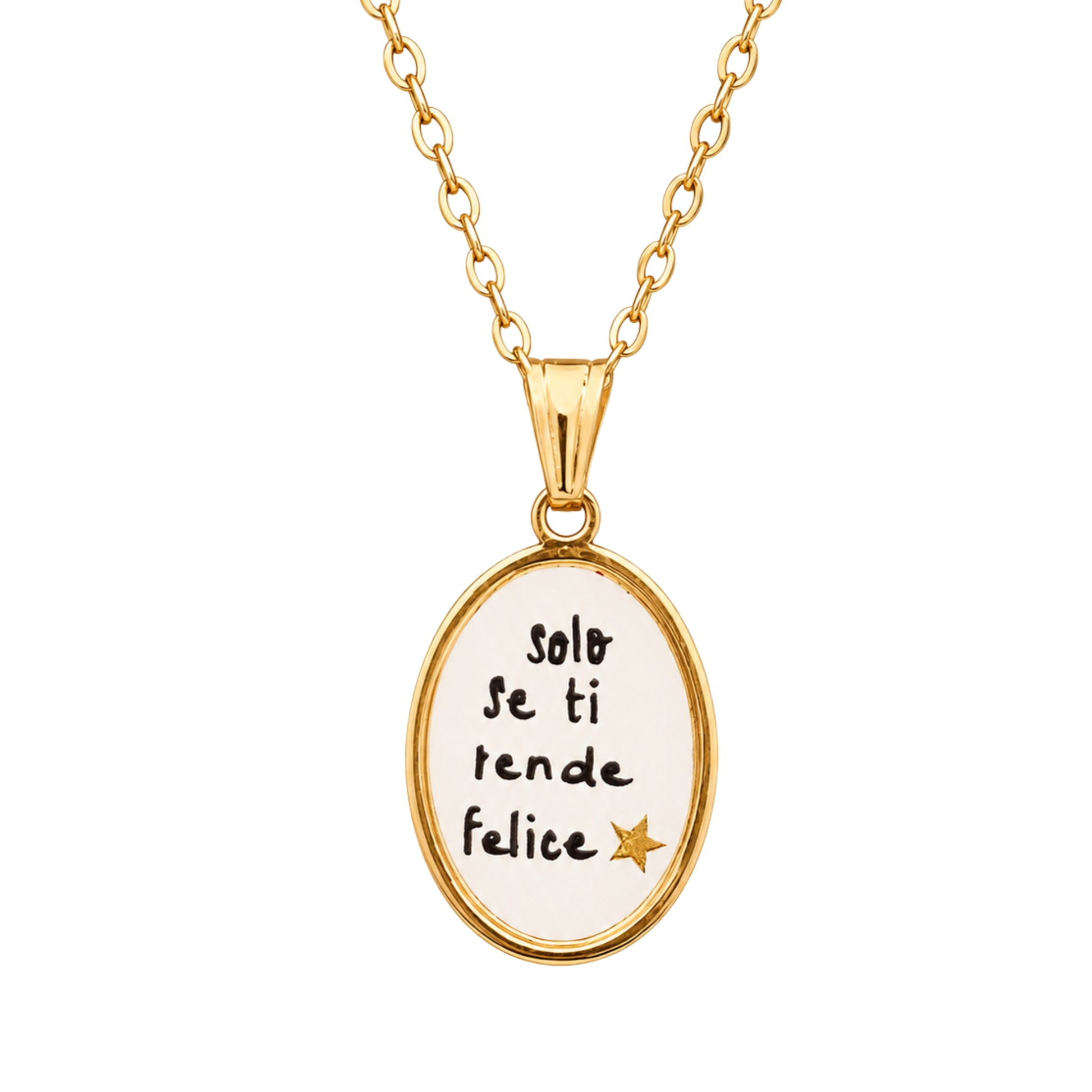 Collana in acciaio inox "Solo se ti rende felice"