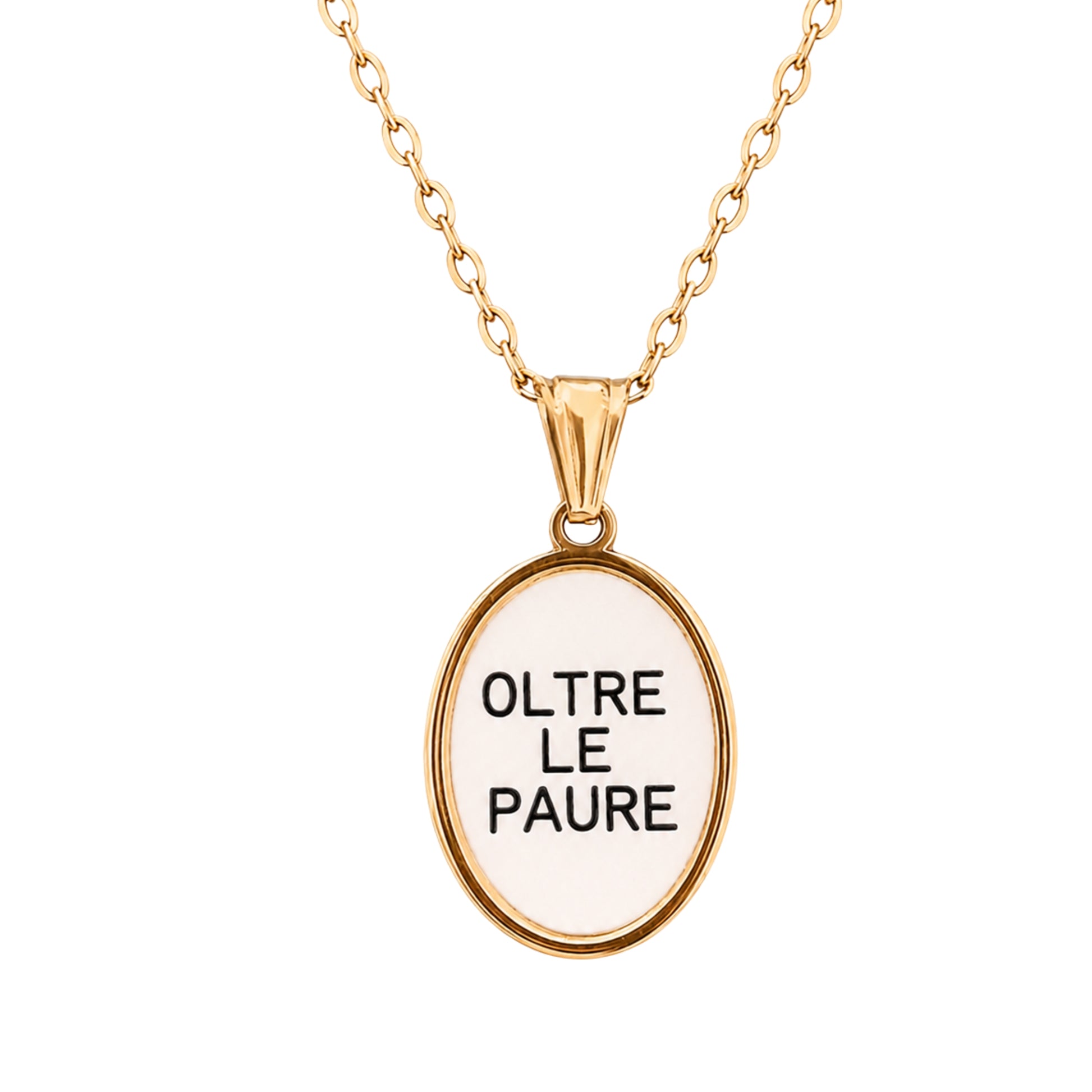Collana in acciaio inox "Oltre le paure"