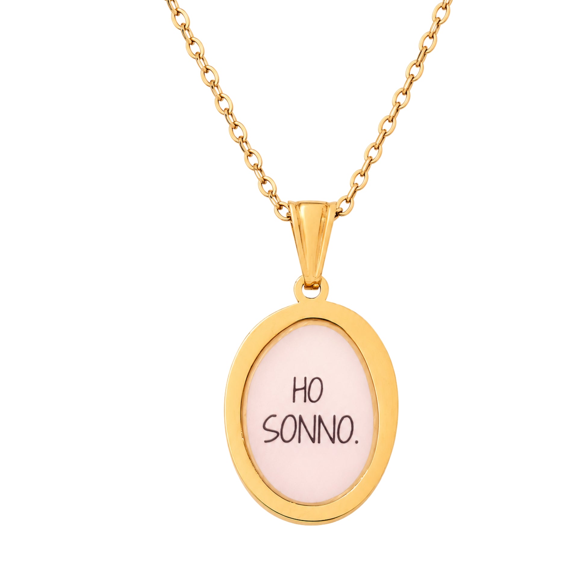 Collana in acciaio inox "Ho sonno"