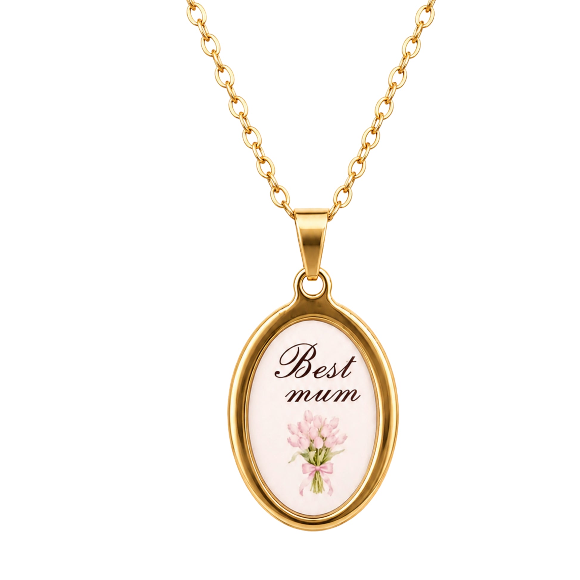 Collana in acciaio inox "Best mom"