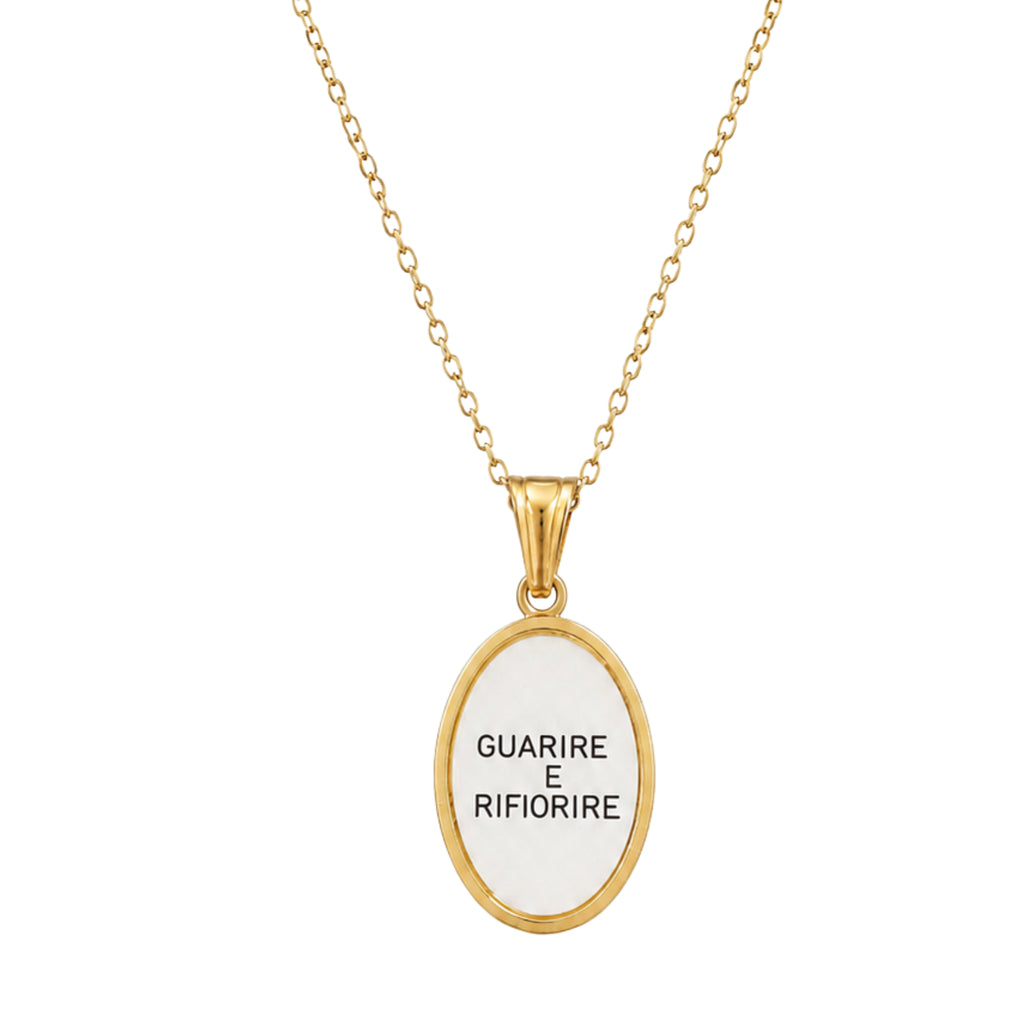 Collana in acciaio inox "Guarire e rifiorire"