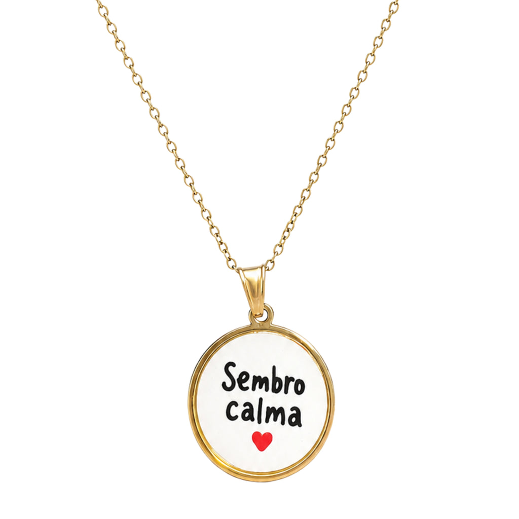 Collana in acciaio inox "Sembro calma"