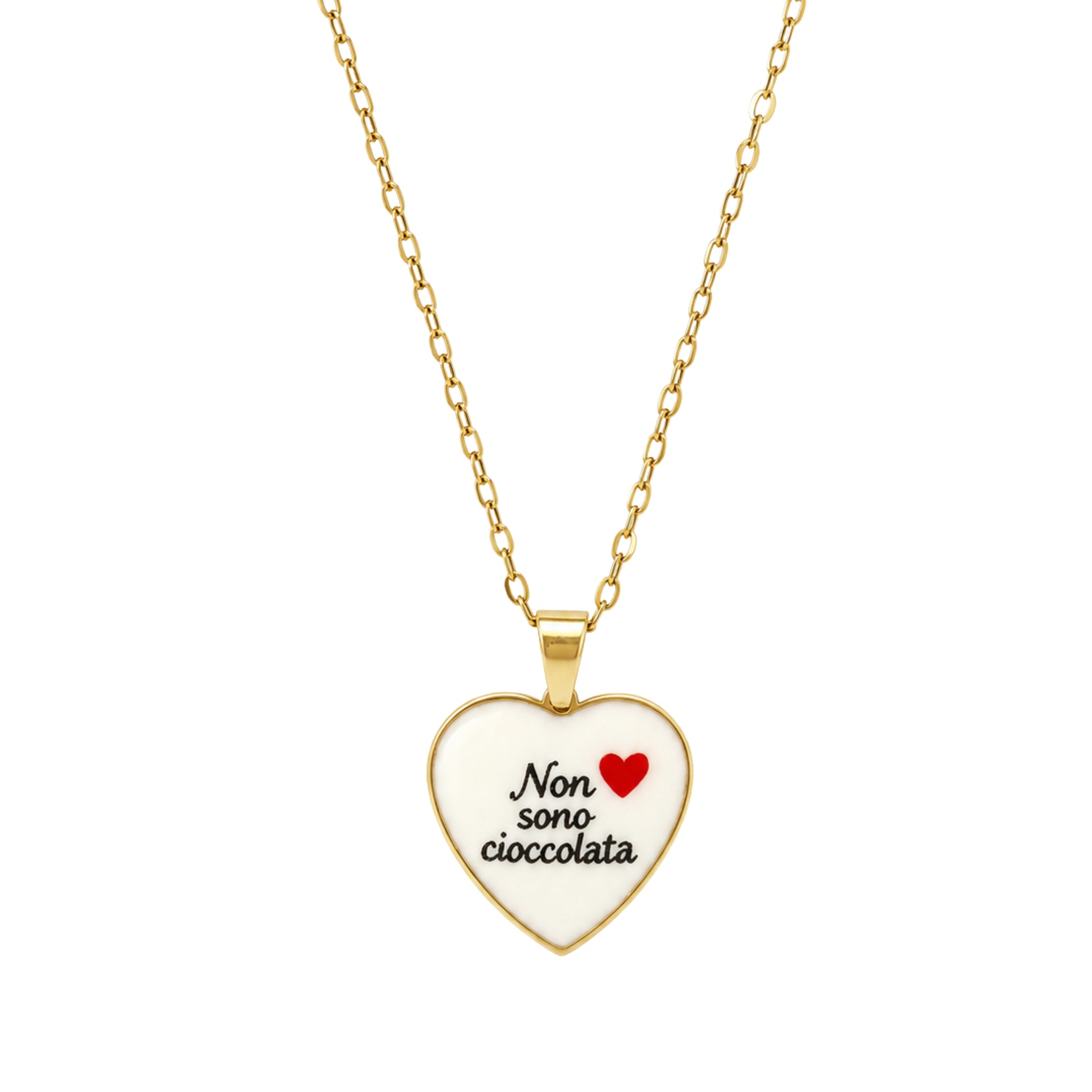 Collana in acciaio inox "Non sono cioccolata"