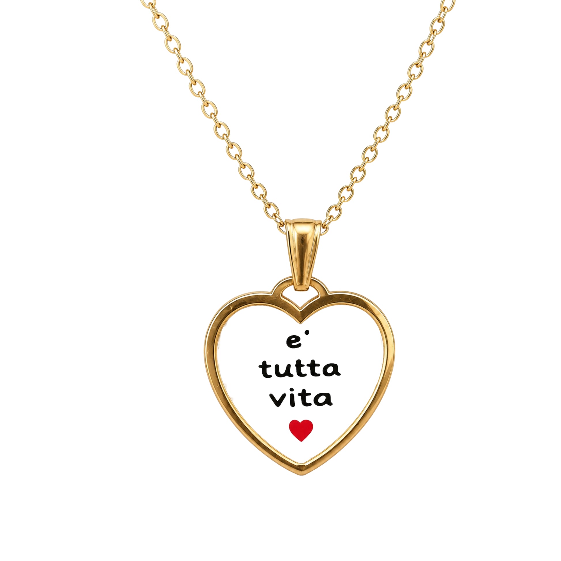 Collana in acciaio inox "E' tutta vita"