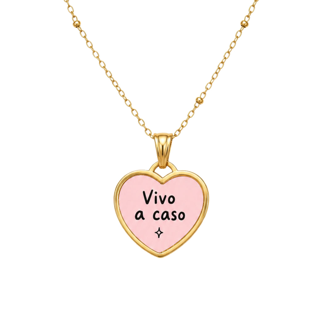 Collana in acciaio inox "Vivo a caso"