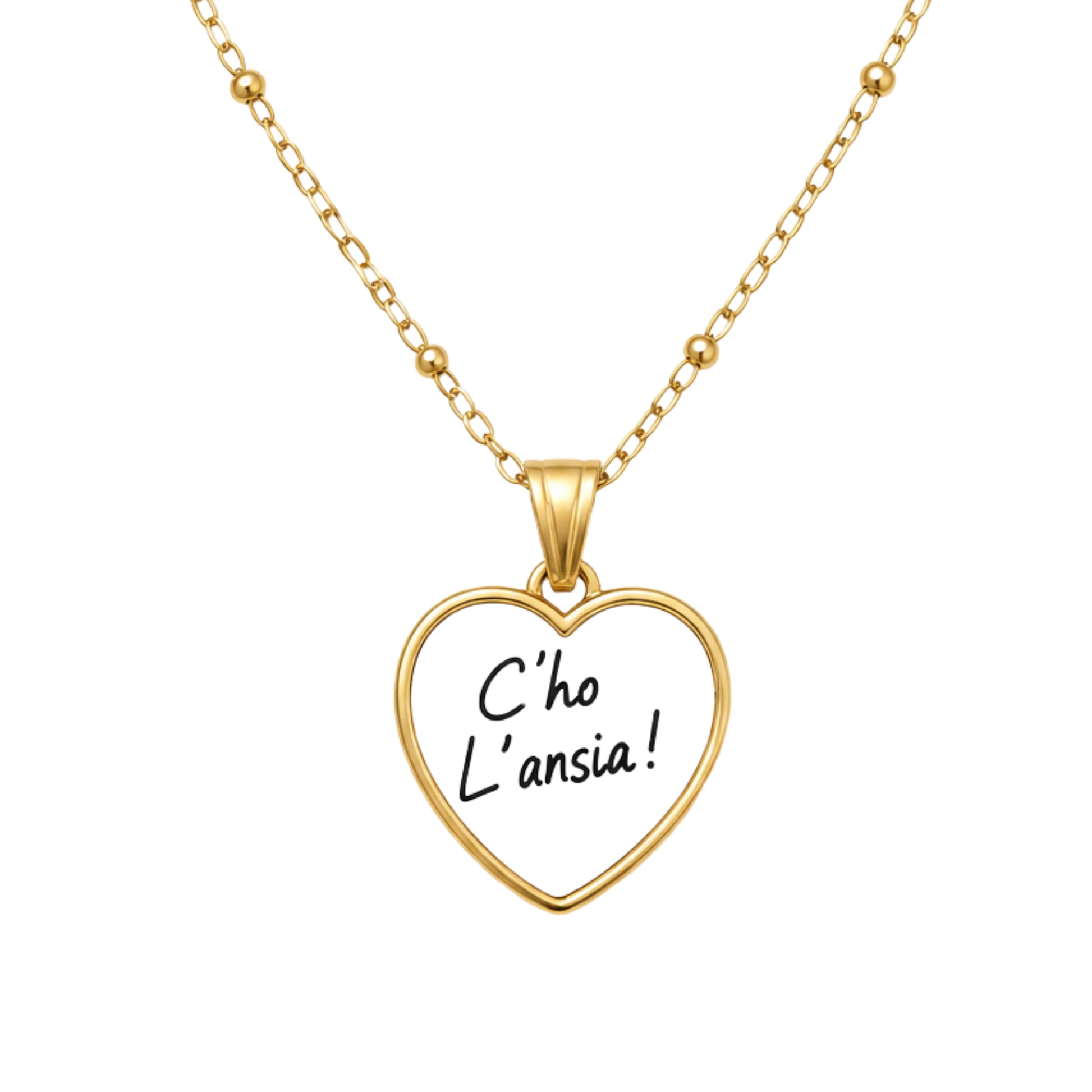Collana in acciaio inox "C'ho l'ansia"