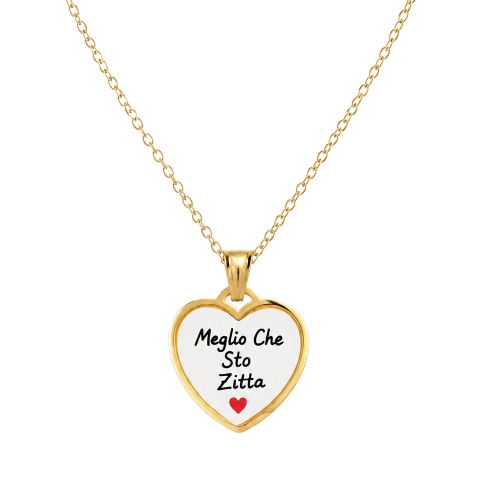Collana in acciaio inox "Meglio che sto zitta"