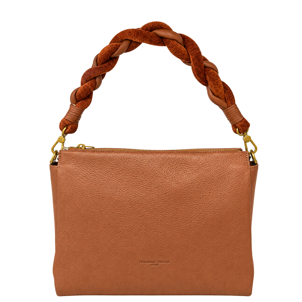 Borsa a spalla TAGLIA M in vera pelle a grana fine Laguna Pelletteria Veneta