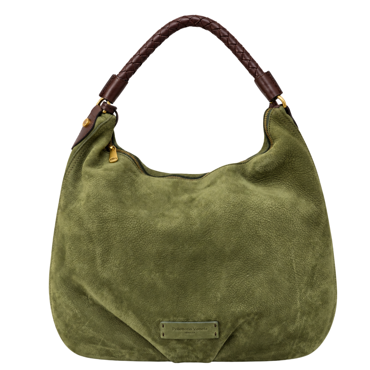 Hobo bag in vera pelle nabuk Riva Pelletteria Veneta