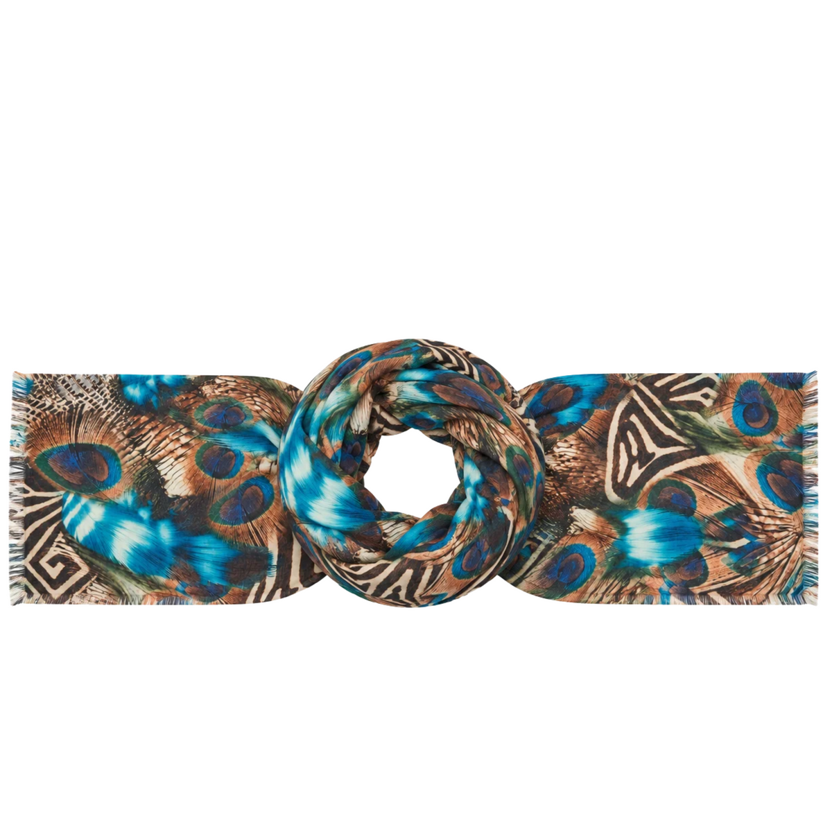 Sciarpa Peacock Tribal Viscosa e Poliestere 18-1 Milano