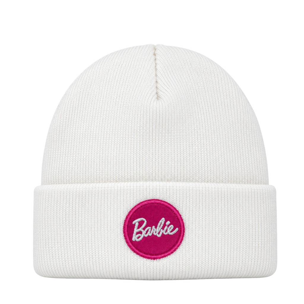 Cappello Barbie in Maglia con Risvolto e Patch Logo