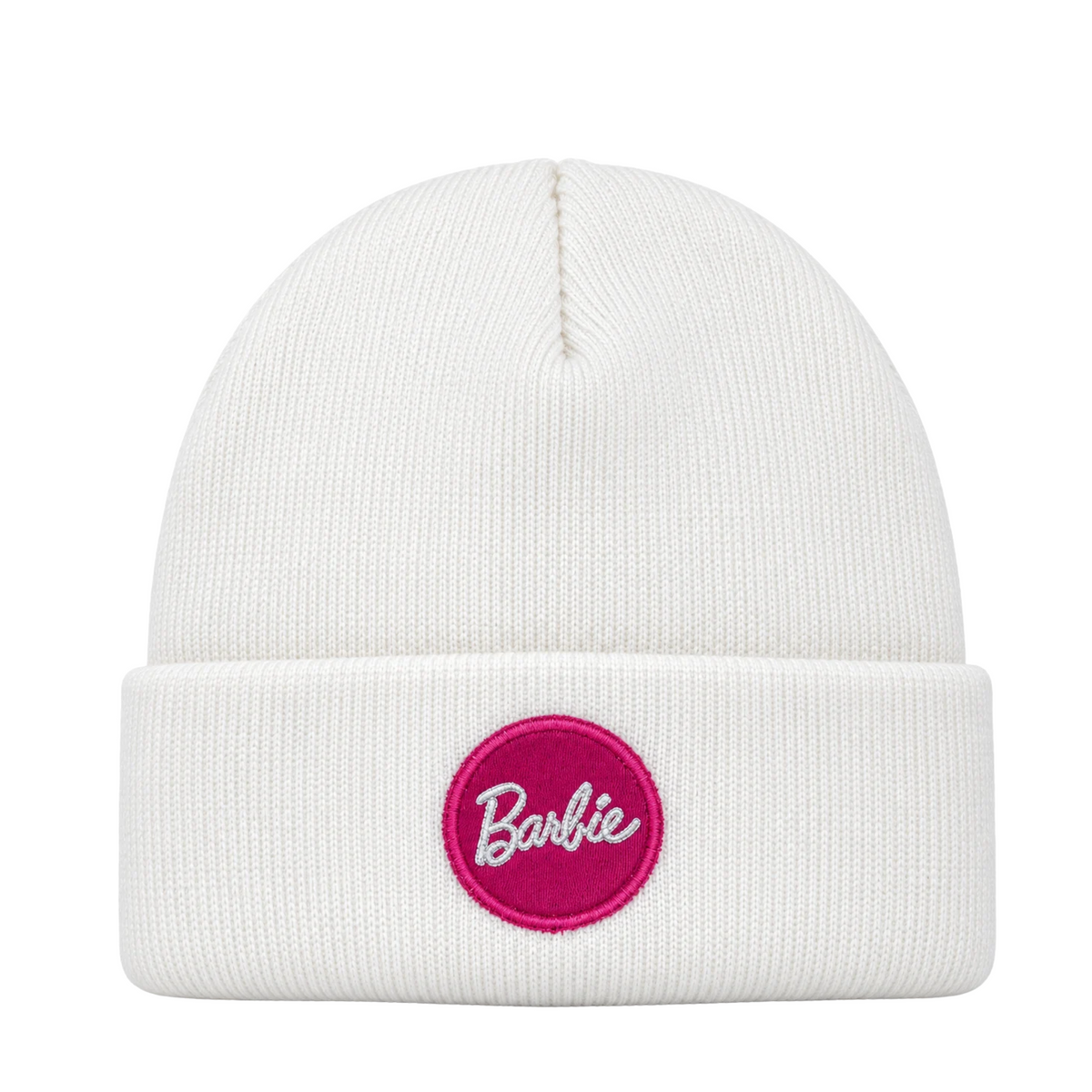 Cappello Barbie in Maglia con Risvolto e Patch Logo