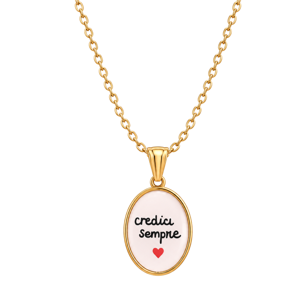 Collana in acciaio inox "Credici sempre"