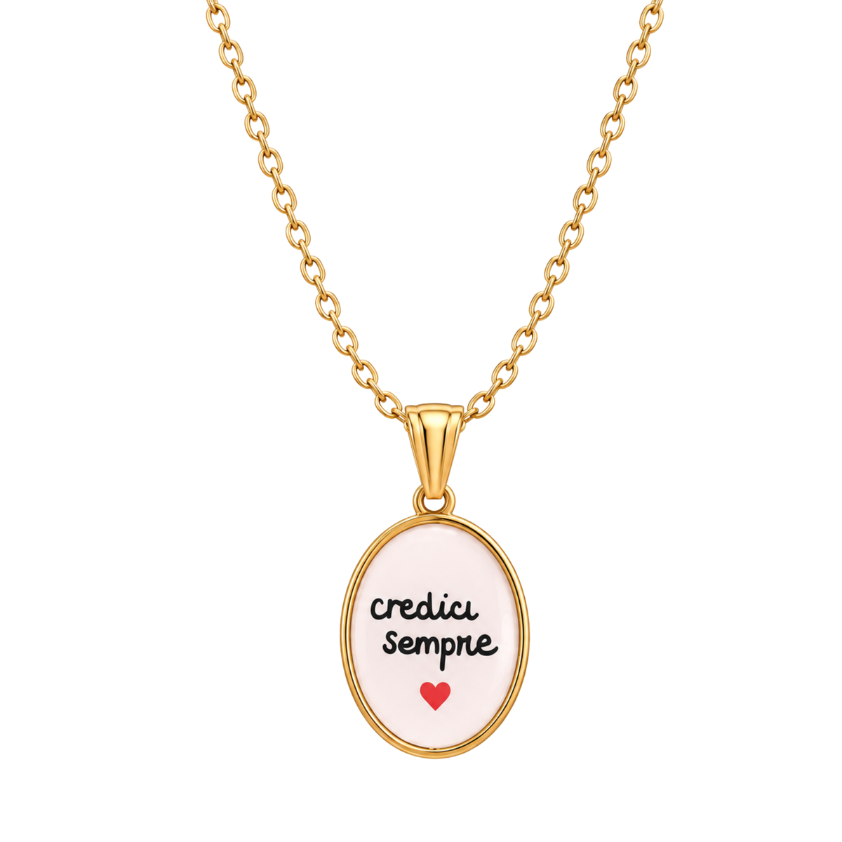 Collana in acciaio inox "Credici sempre"