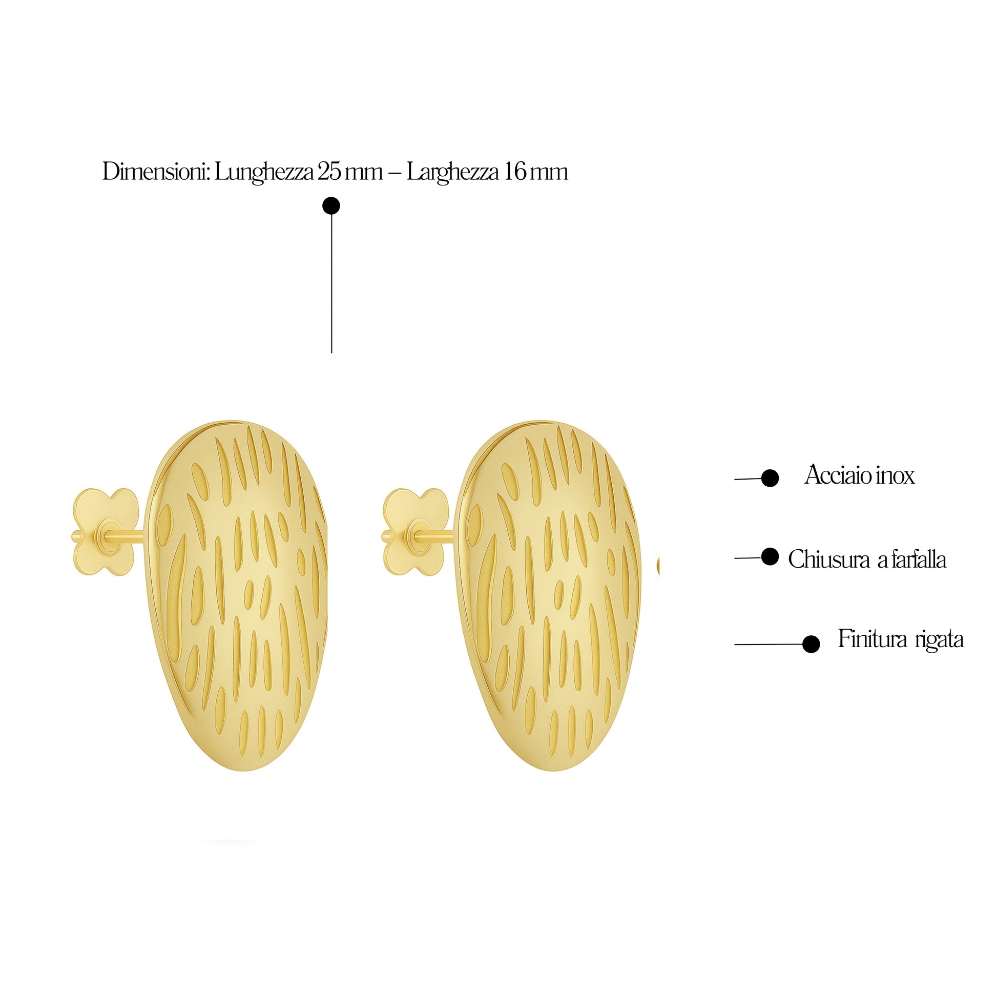 Pair of Stainless Steel "Circle" Earrings