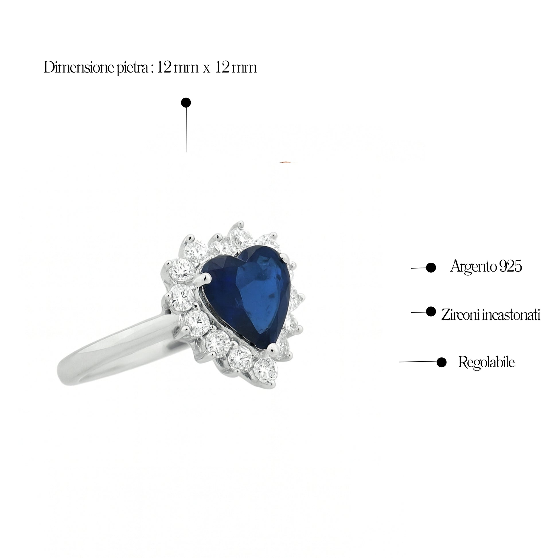 Anello Cuore in Argento 925 - Les folies