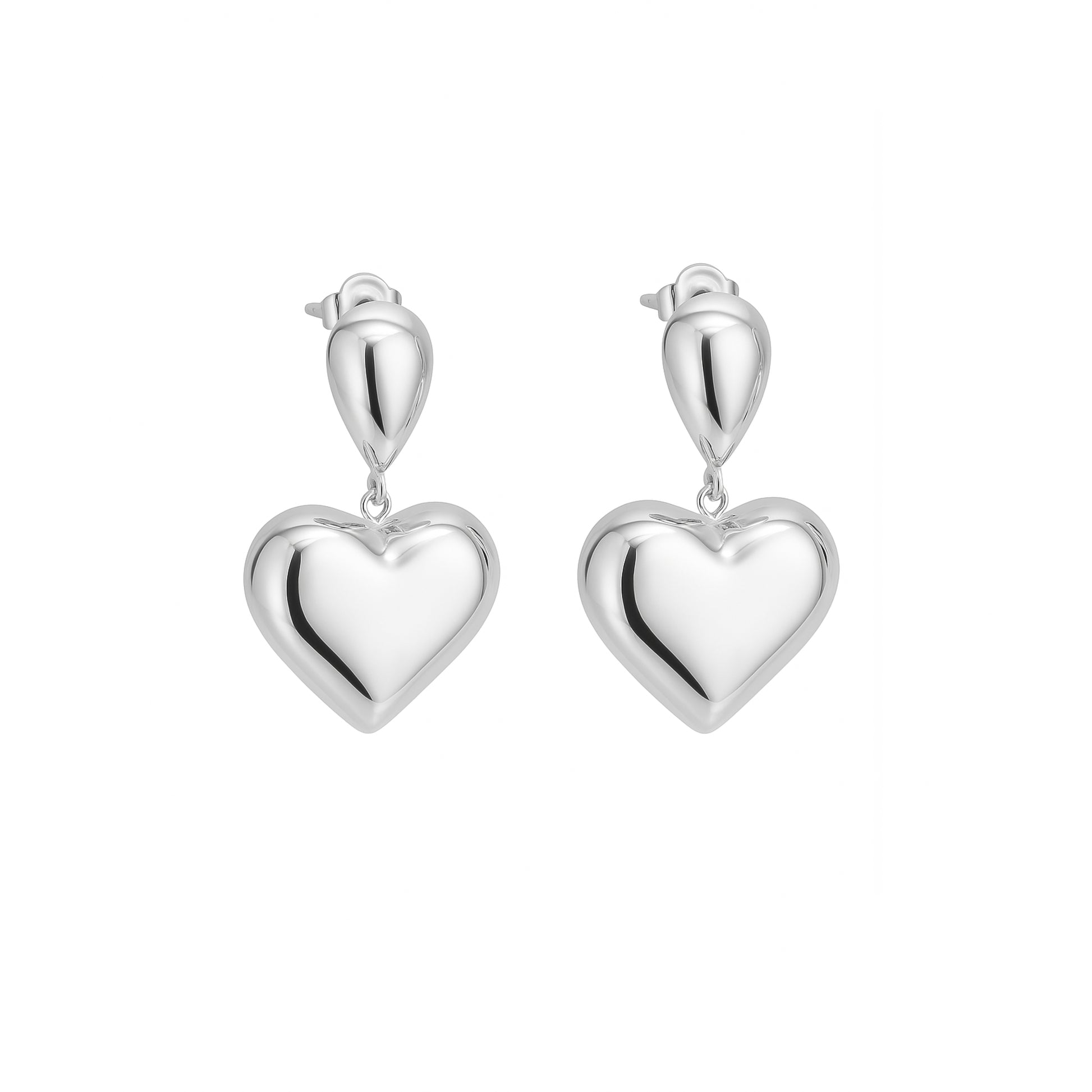 Orecchini Cuore pendenti in Acciaio Inox - Les Folies