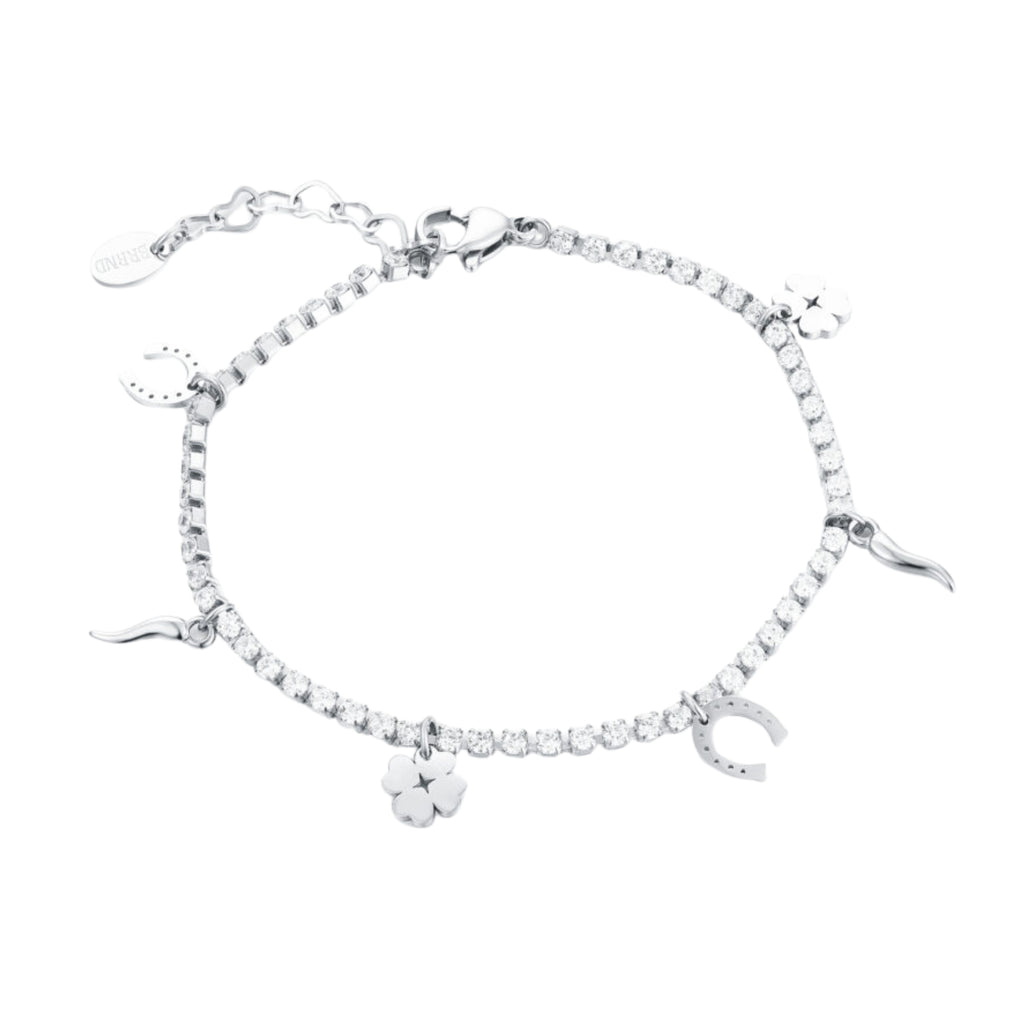 Bracciale Tennis Simboli Fortuna Acciaio Inox - Brand