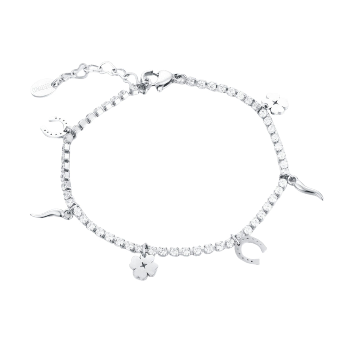 Bracciale Tennis Simboli Fortuna Acciaio Inox - Brand