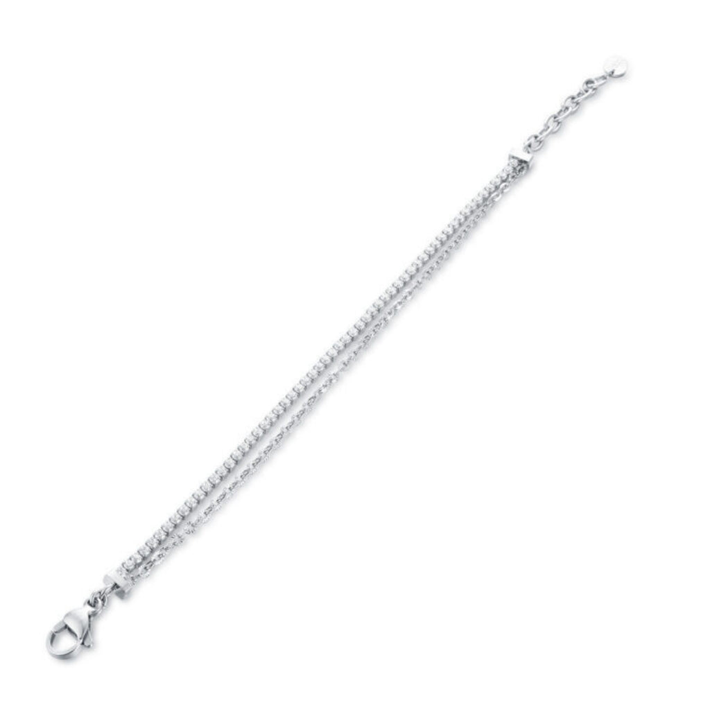 Bracciale Tennis Catena Flower Acciaio Inox - Brand