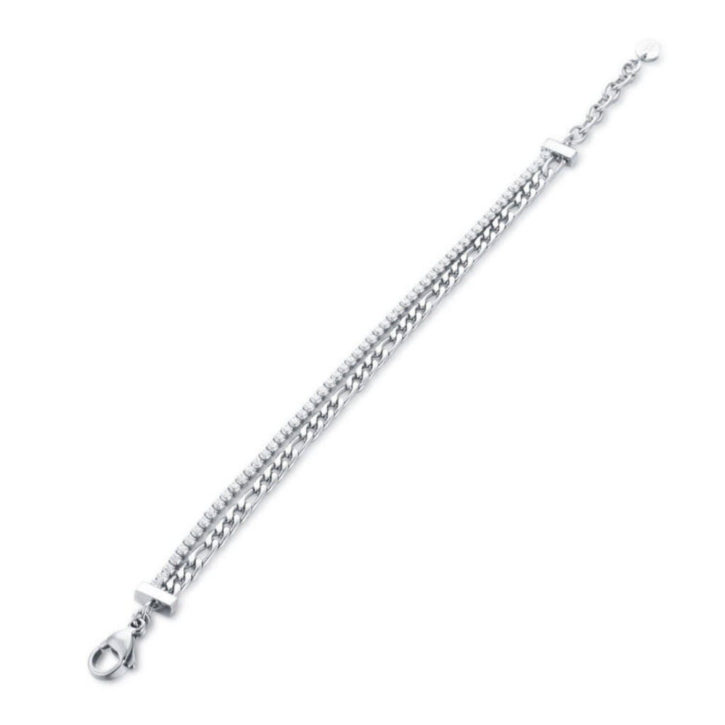 Bracciale Tennis Catena Figaro Acciaio Inox - Brand