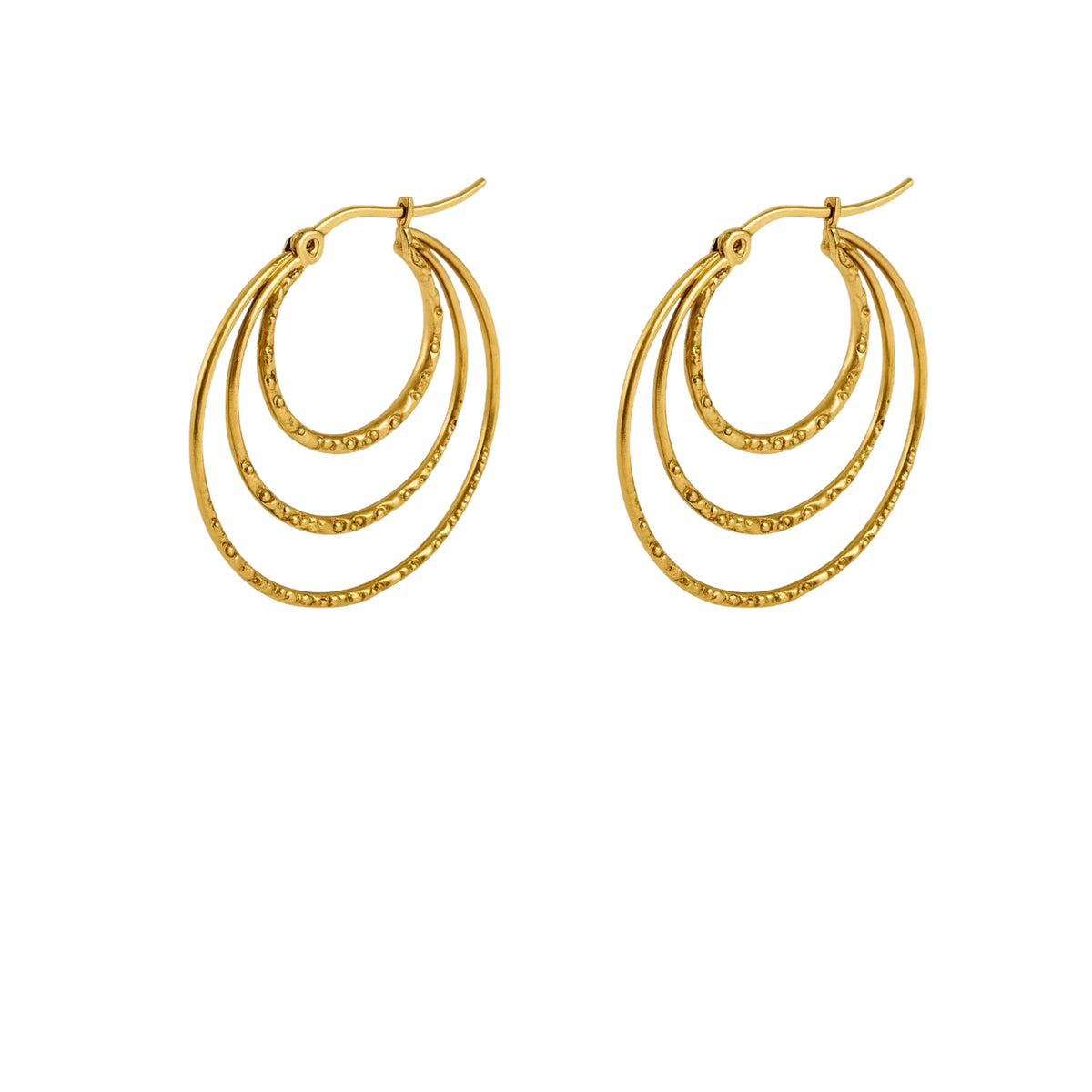 Coppia di Orecchini Cerchio Tris in Acciaio Inox - Les Folies