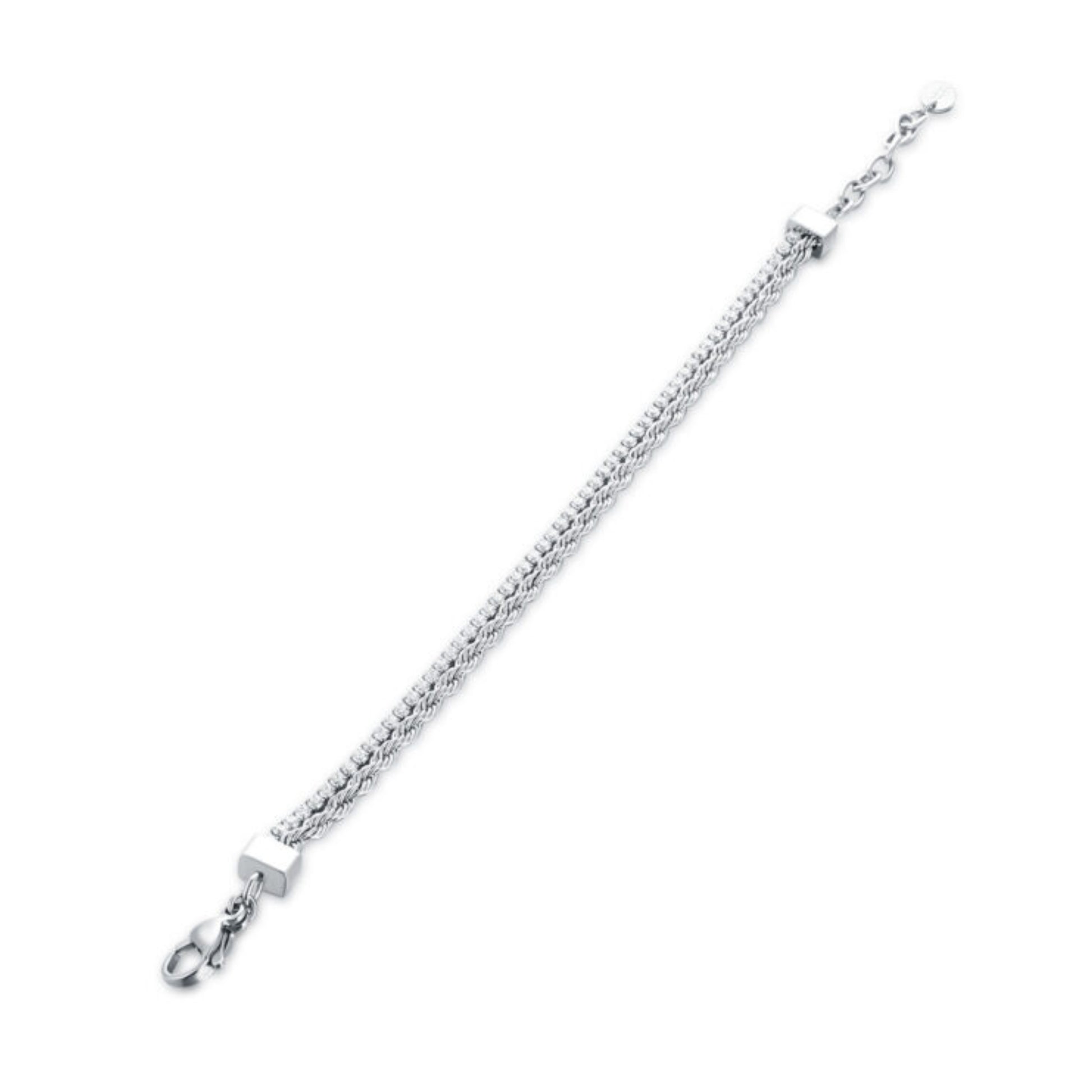 Bracciale Tennis Catena Corda_AcciaioInox "BRAND"