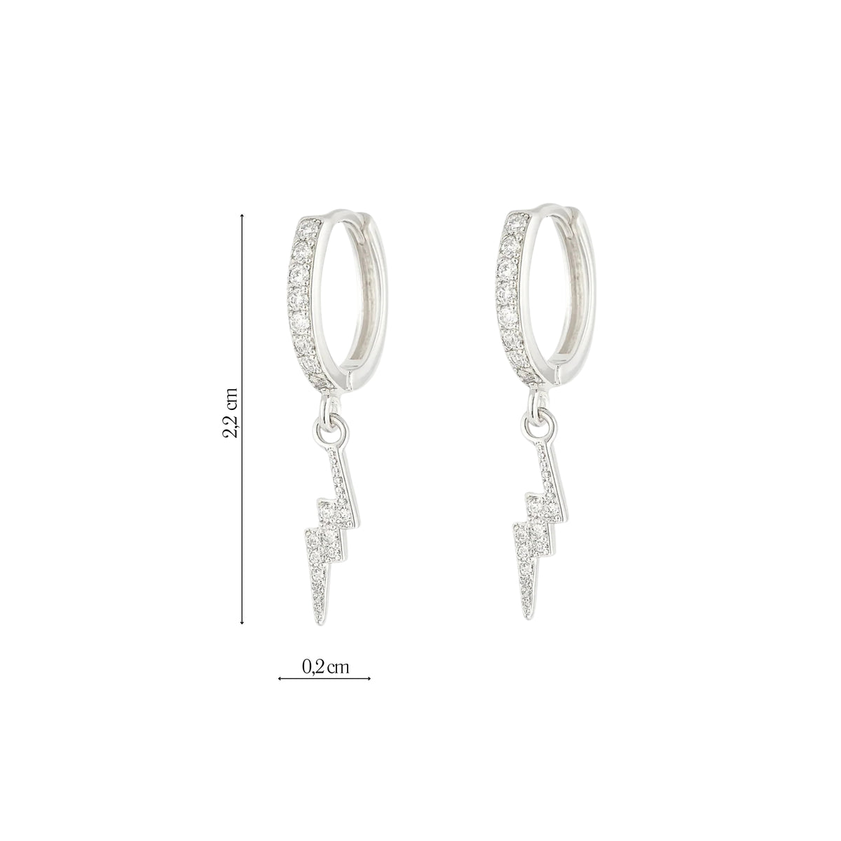 Coppia di Orecchini Fulmine in Argento 925 - Les Folies