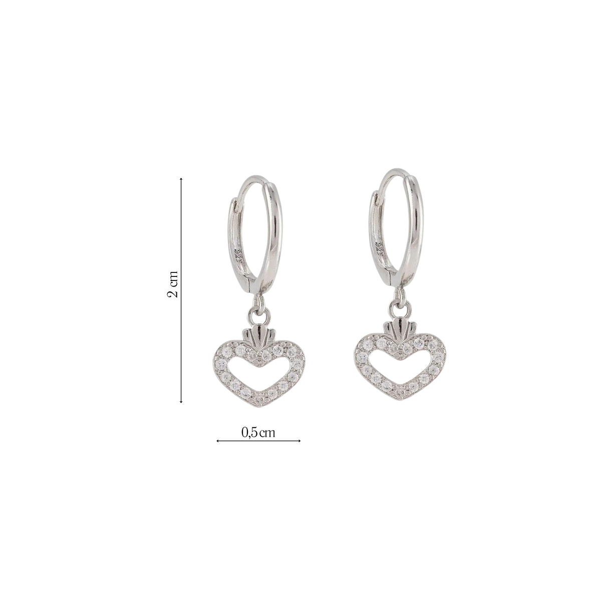Coppia di Orecchini Cuore in Argento 925 - Les Folies