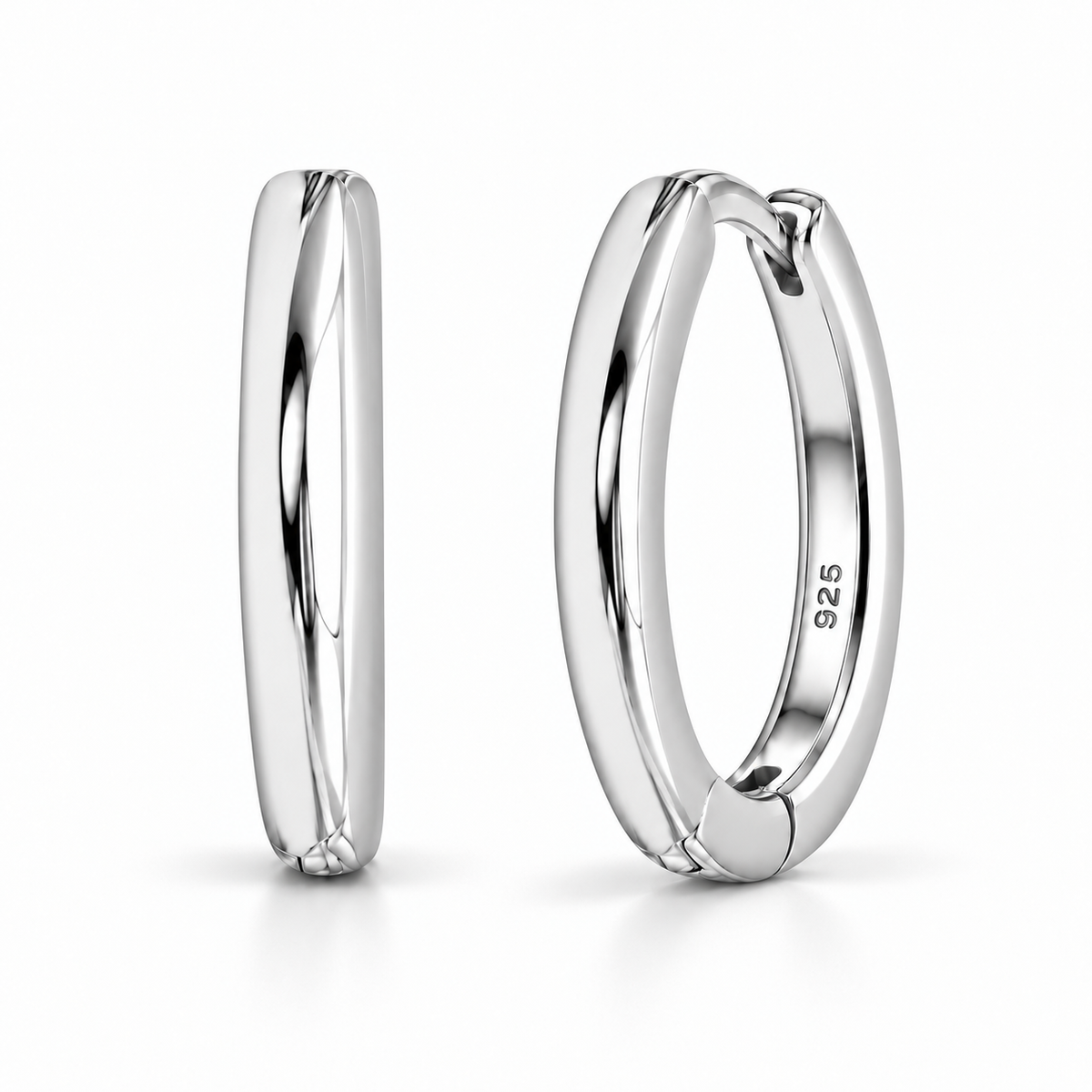 Orecchini a Cerchio Liscio in argento 925 in 4 misure