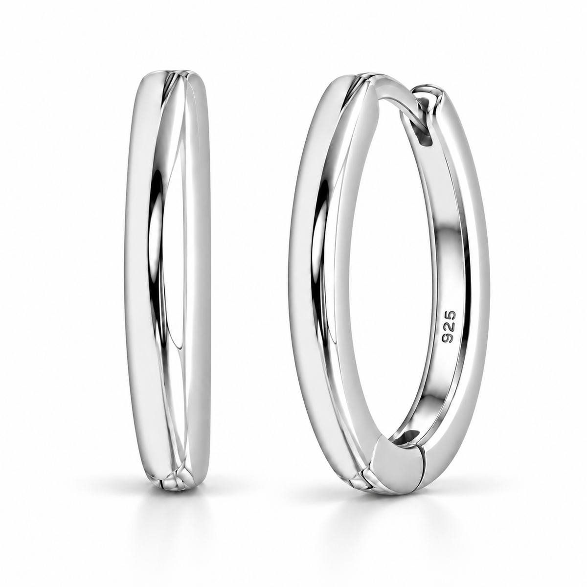Orecchini a Cerchio Liscio in argento 925 in 4 misure