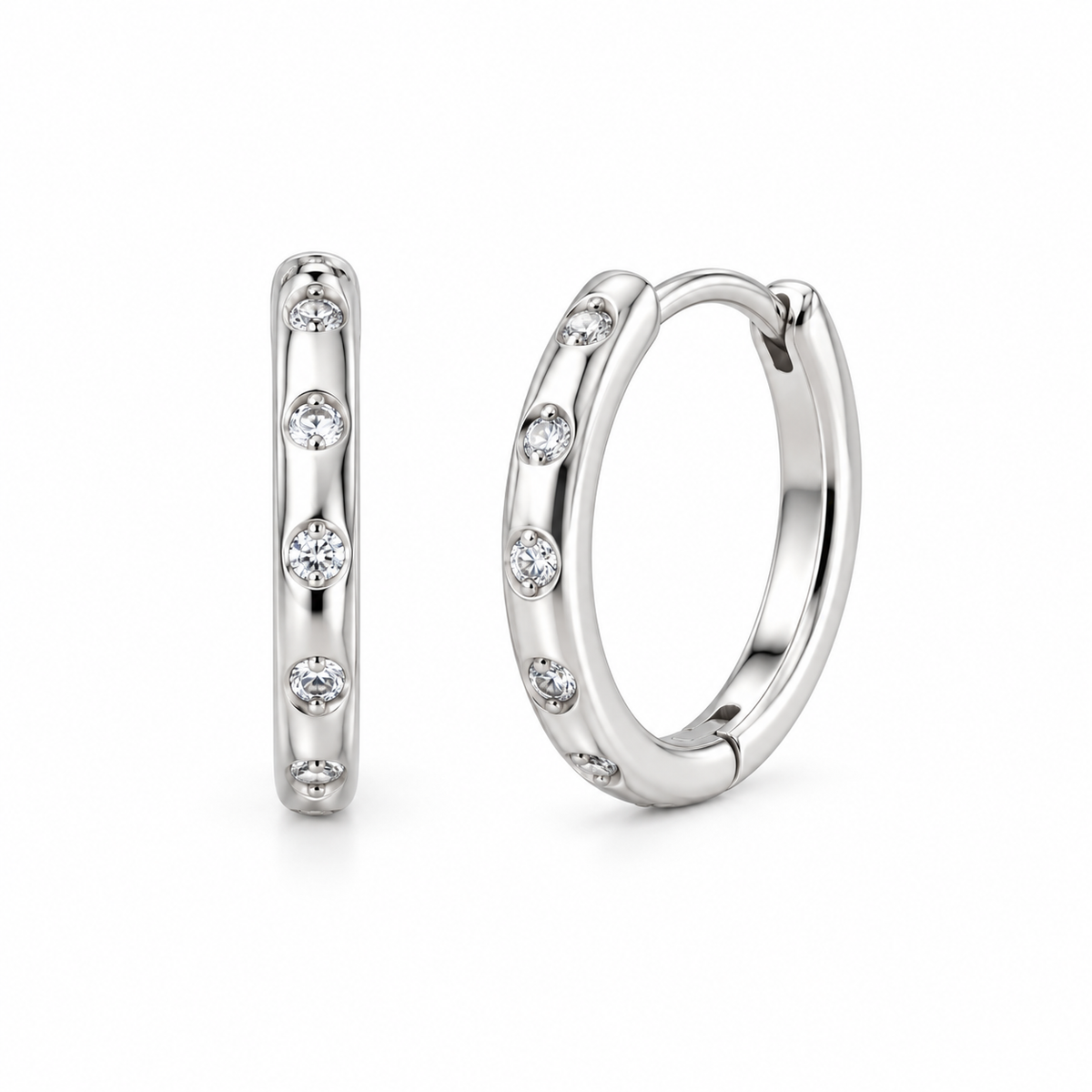 Orecchini a Cerchio con Puntoluce in Argento 925
