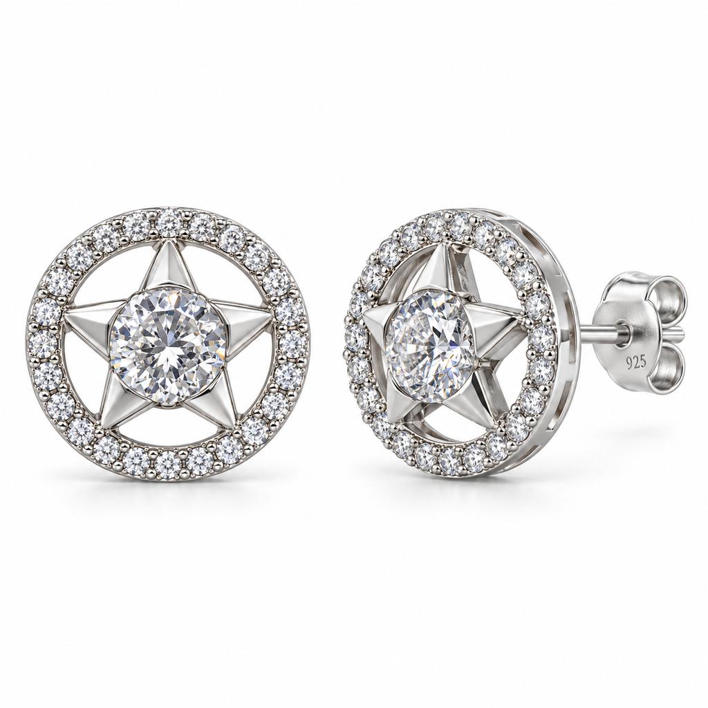 Orecchini a Lobo Stella in Argento 925 Rodiato