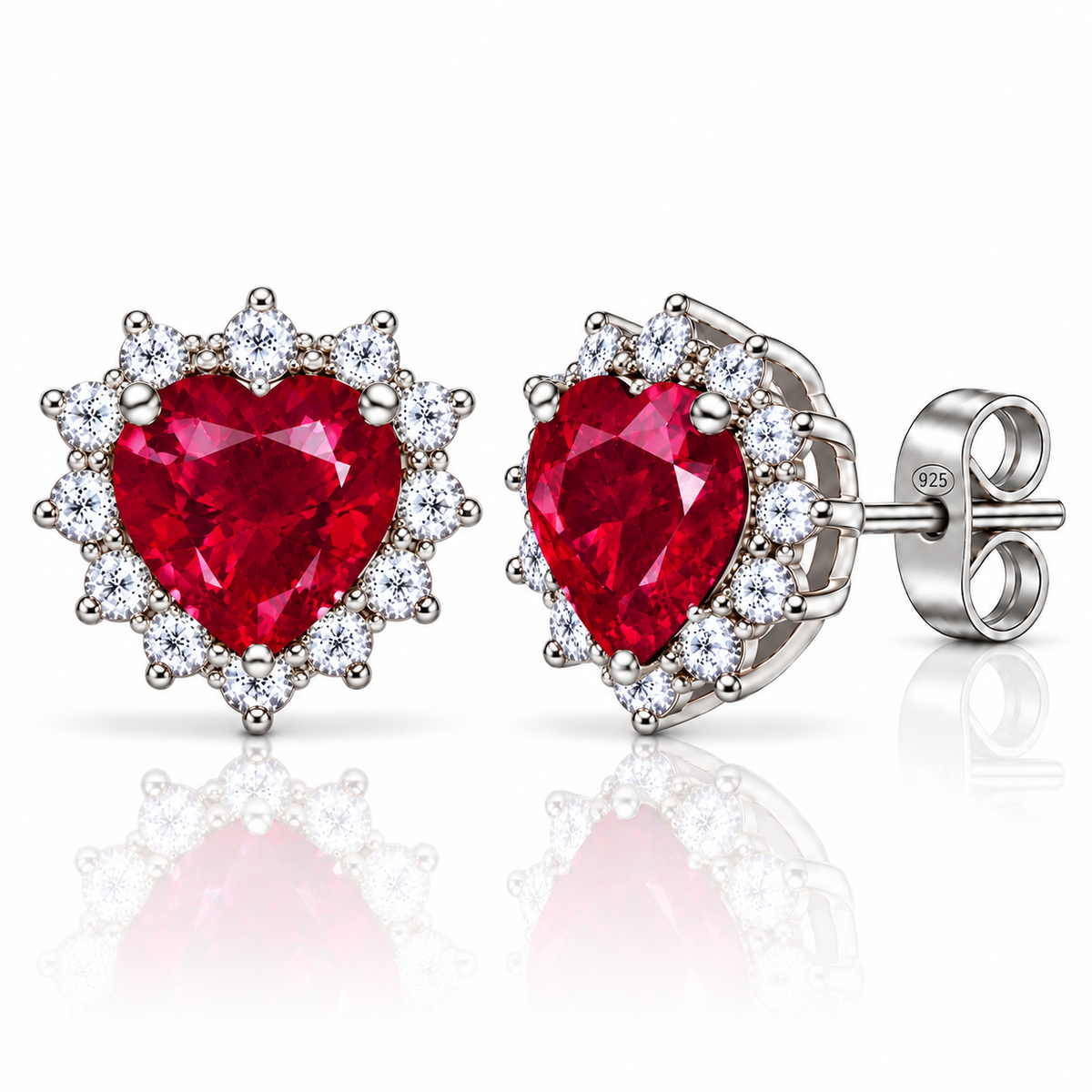 Orecchini Royale in Argento 925 Rodiato a Cuore – 10 × 10 mm